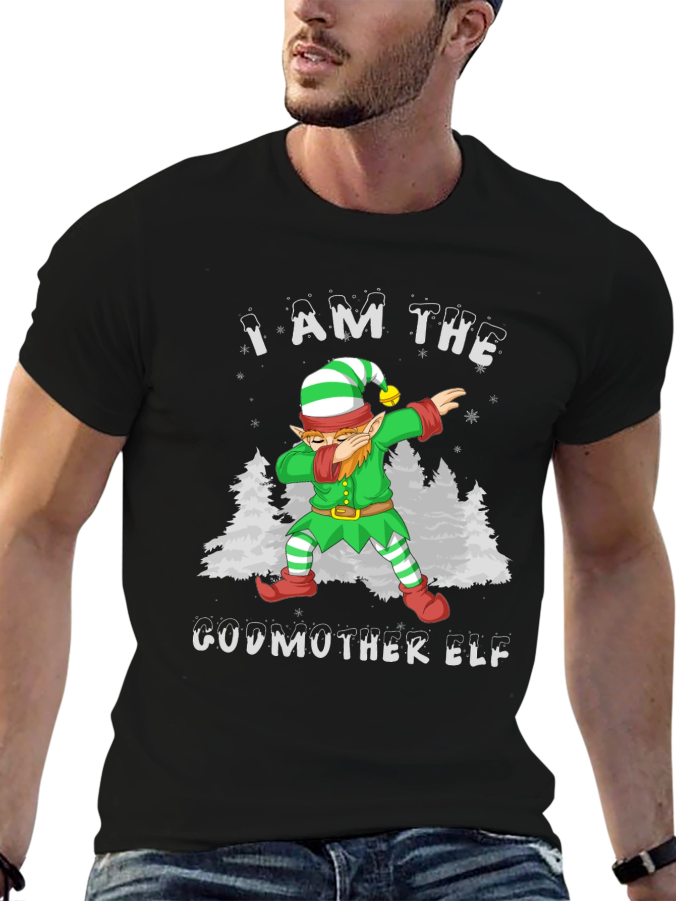 Godmother Elf Dabbing Christmas T-Shirt