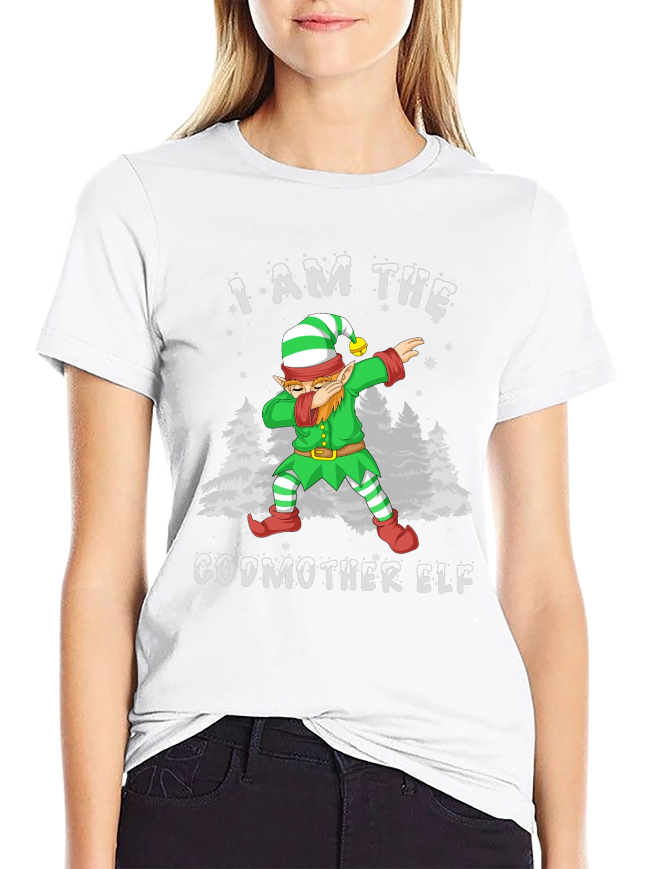 Godmother Elf Dabbing Christmas T-Shirt