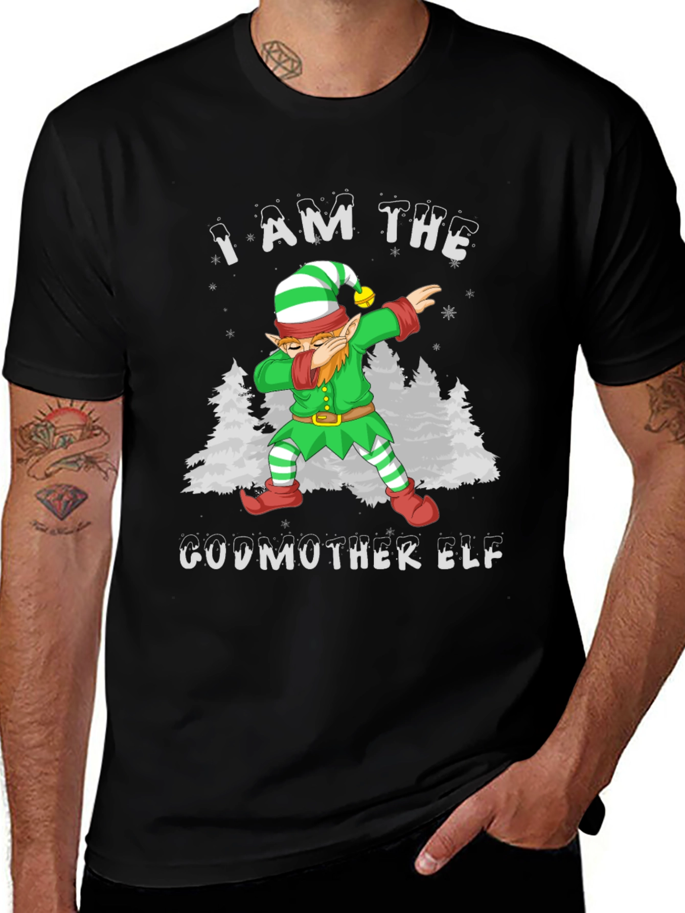 Godmother Elf Dabbing Christmas T-Shirt