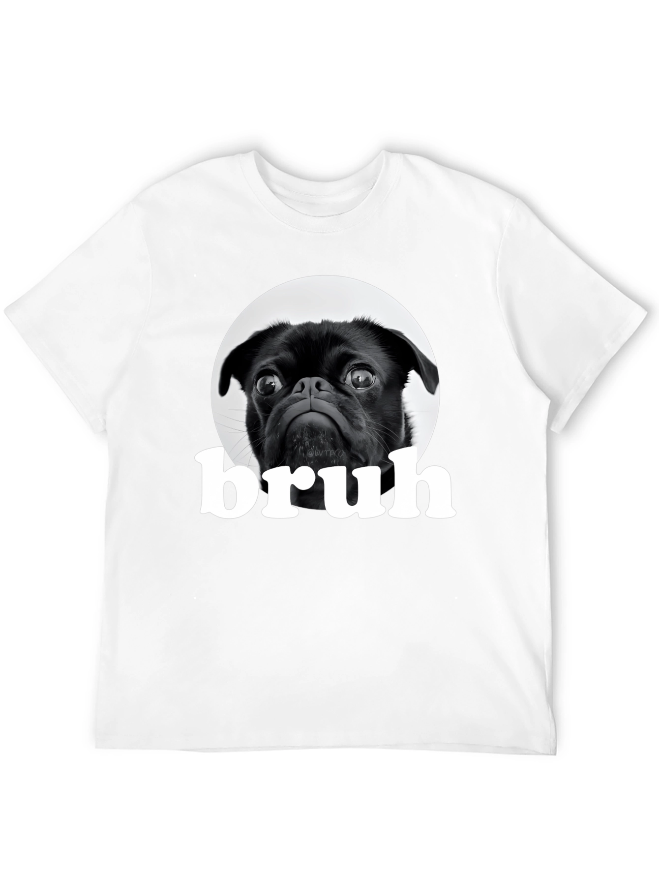Black Pug Bruh Graphic T-Shirt