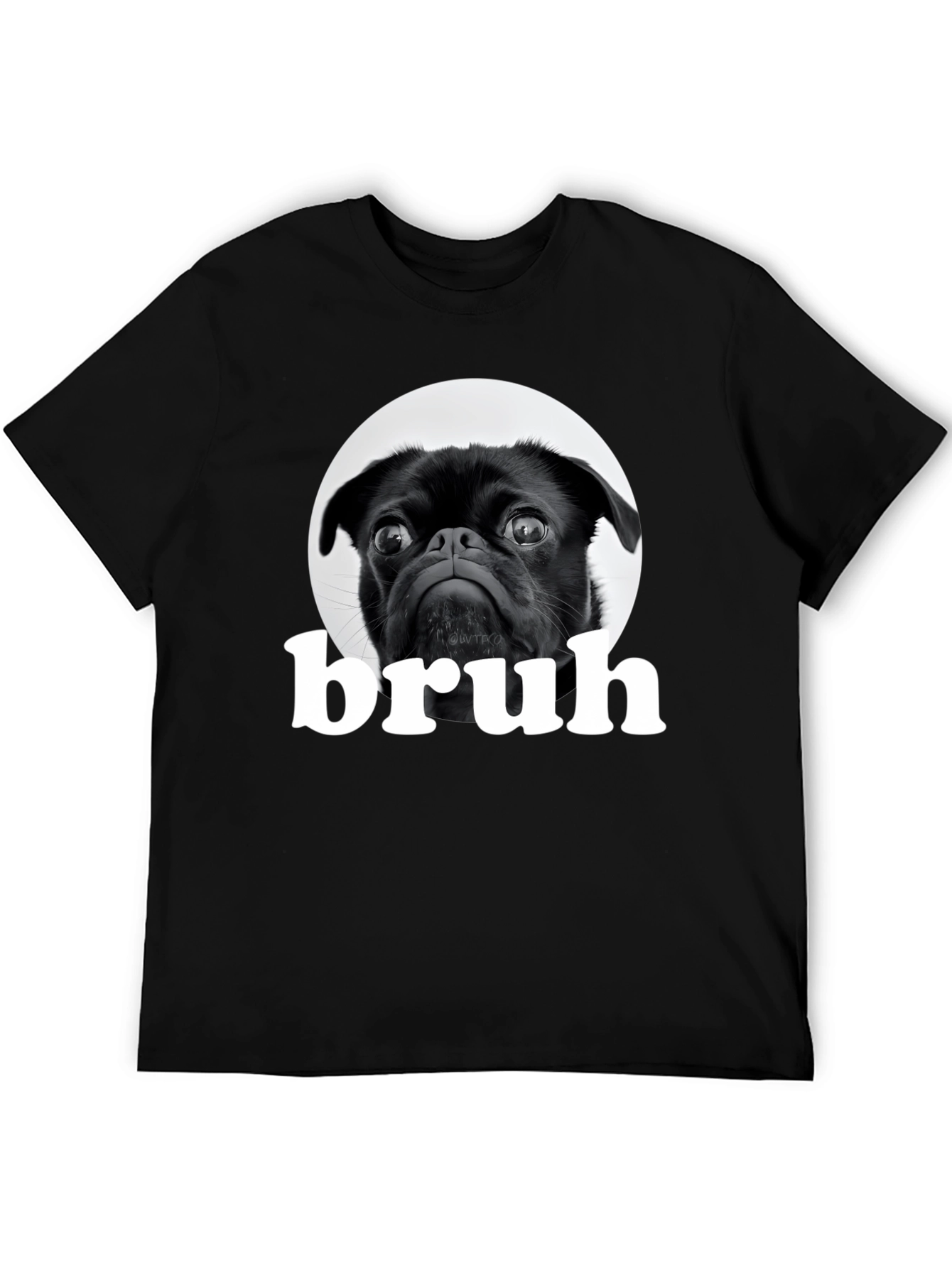 Black Pug Bruh Graphic T-Shirt