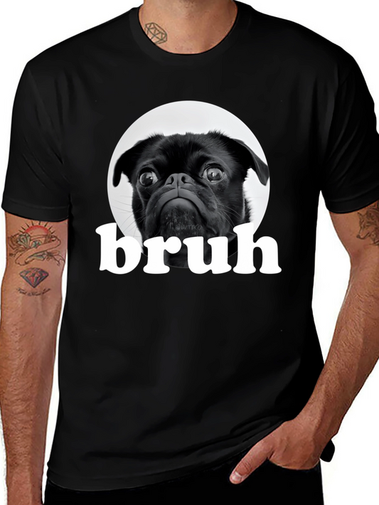 Black Pug Bruh Graphic T-Shirt