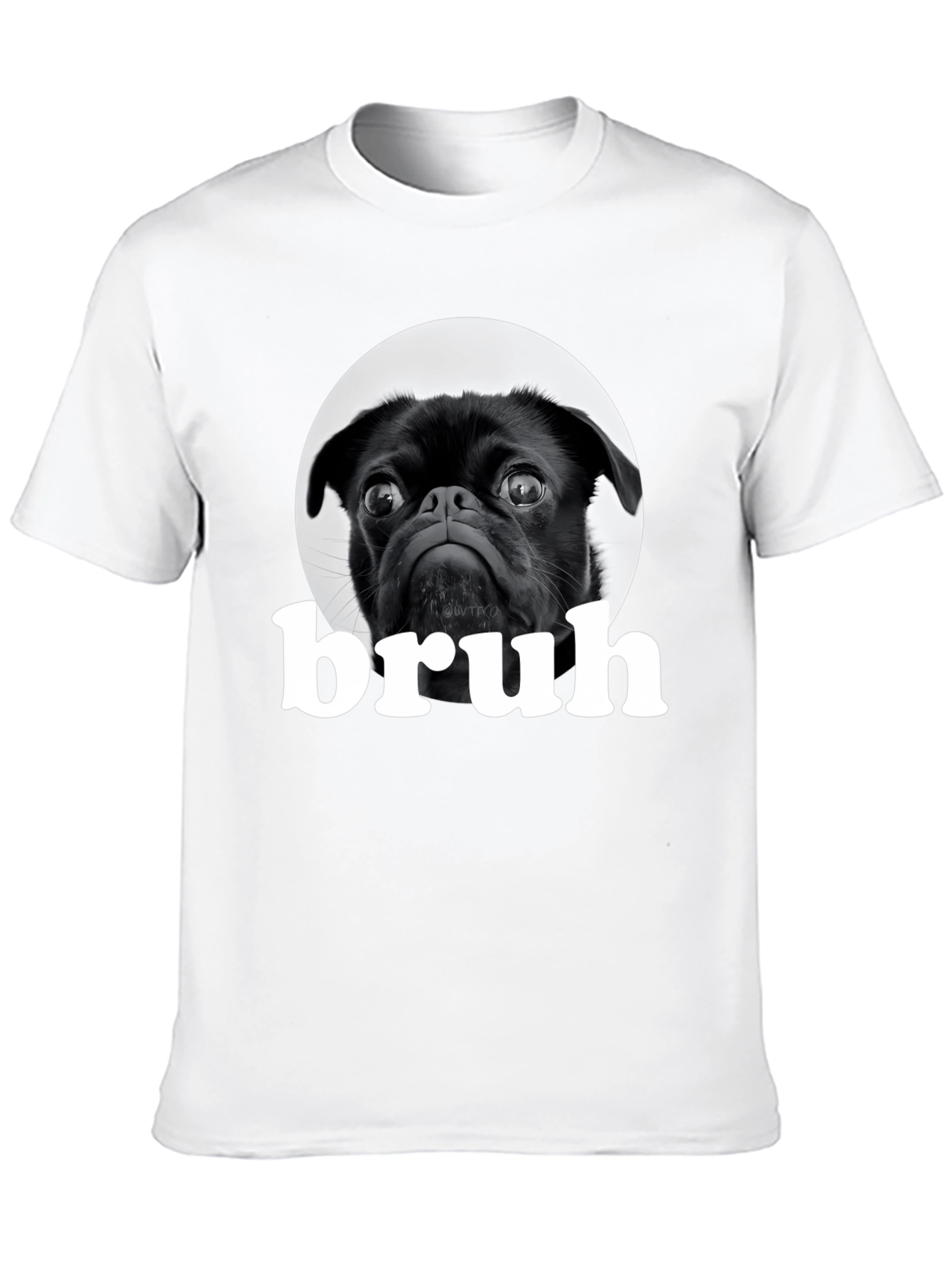 Black Pug Bruh Graphic T-Shirt