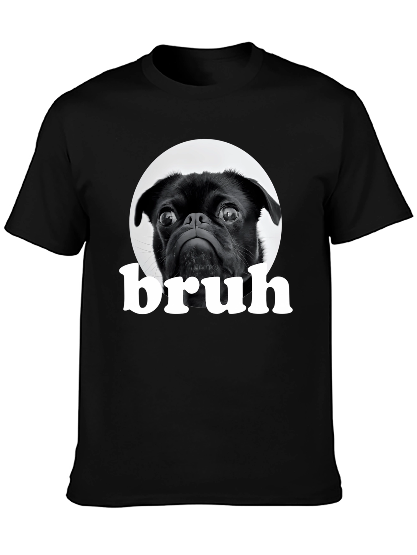 Black Pug Bruh Graphic T-Shirt