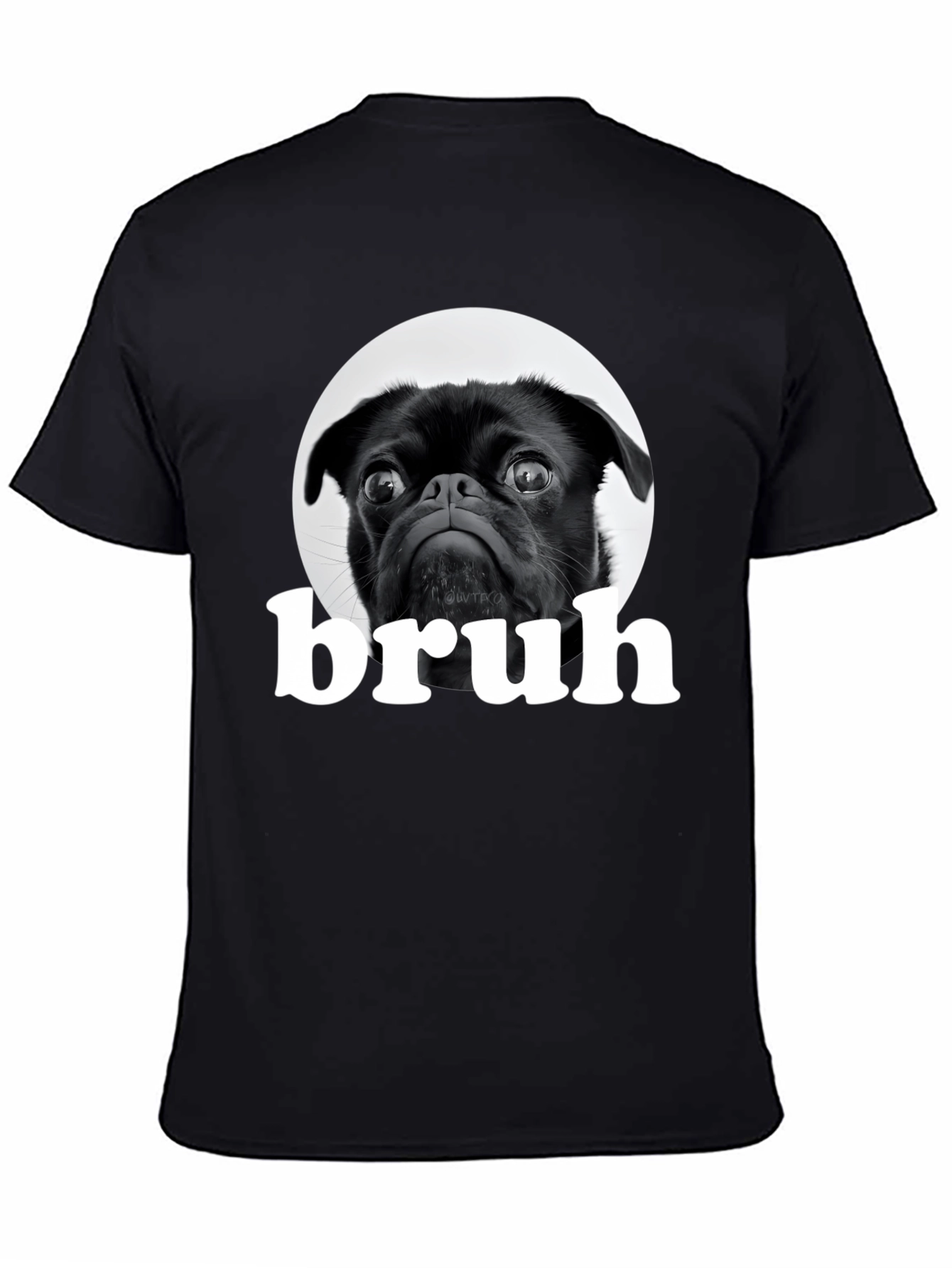 Black Pug Bruh Graphic T-Shirt