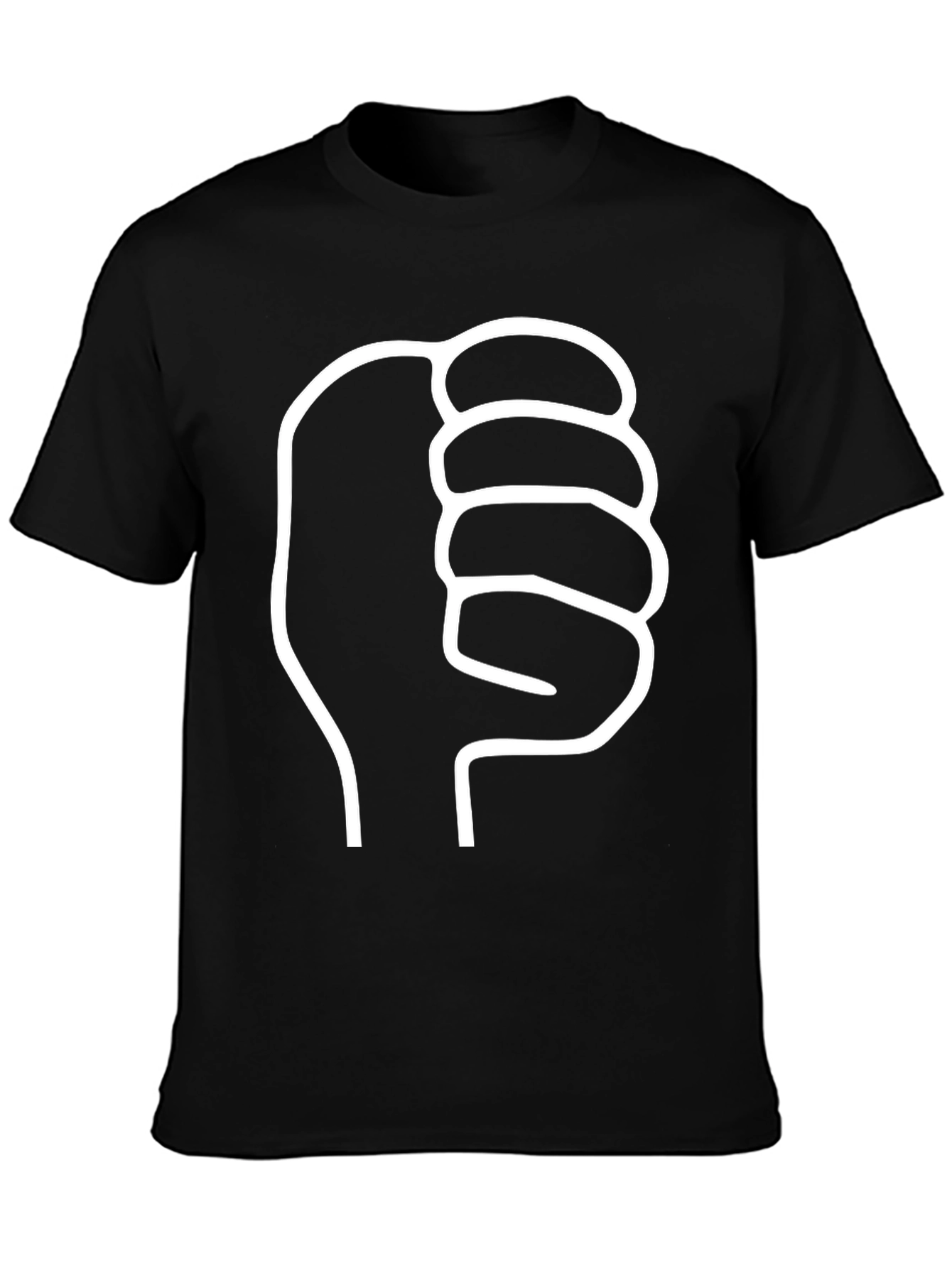Fist Bump Graphic Tee - Black Cotton Comfort