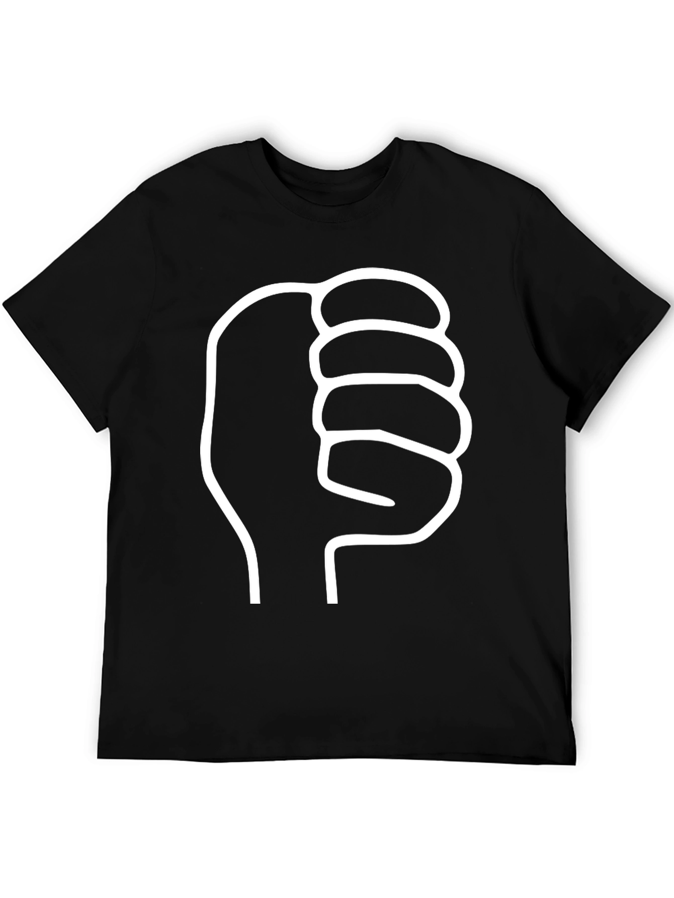 Fist Bump Graphic Tee - Black Cotton Comfort