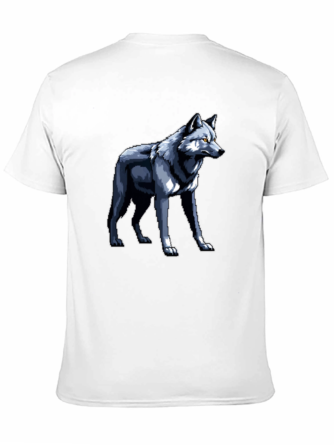 Pixelated Wolf Graphic Black T-Shirt