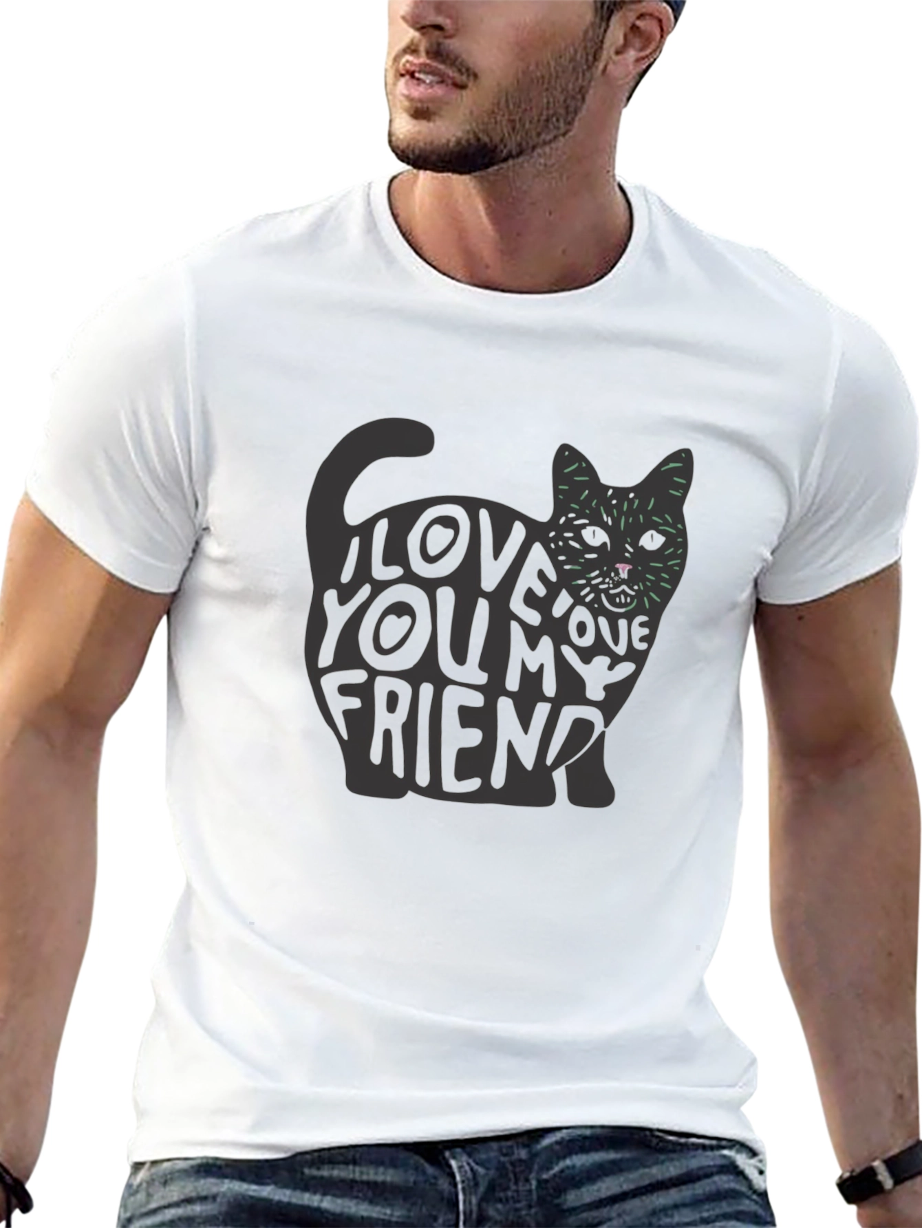I Love You My Friend Cat Graphic T-Shirt