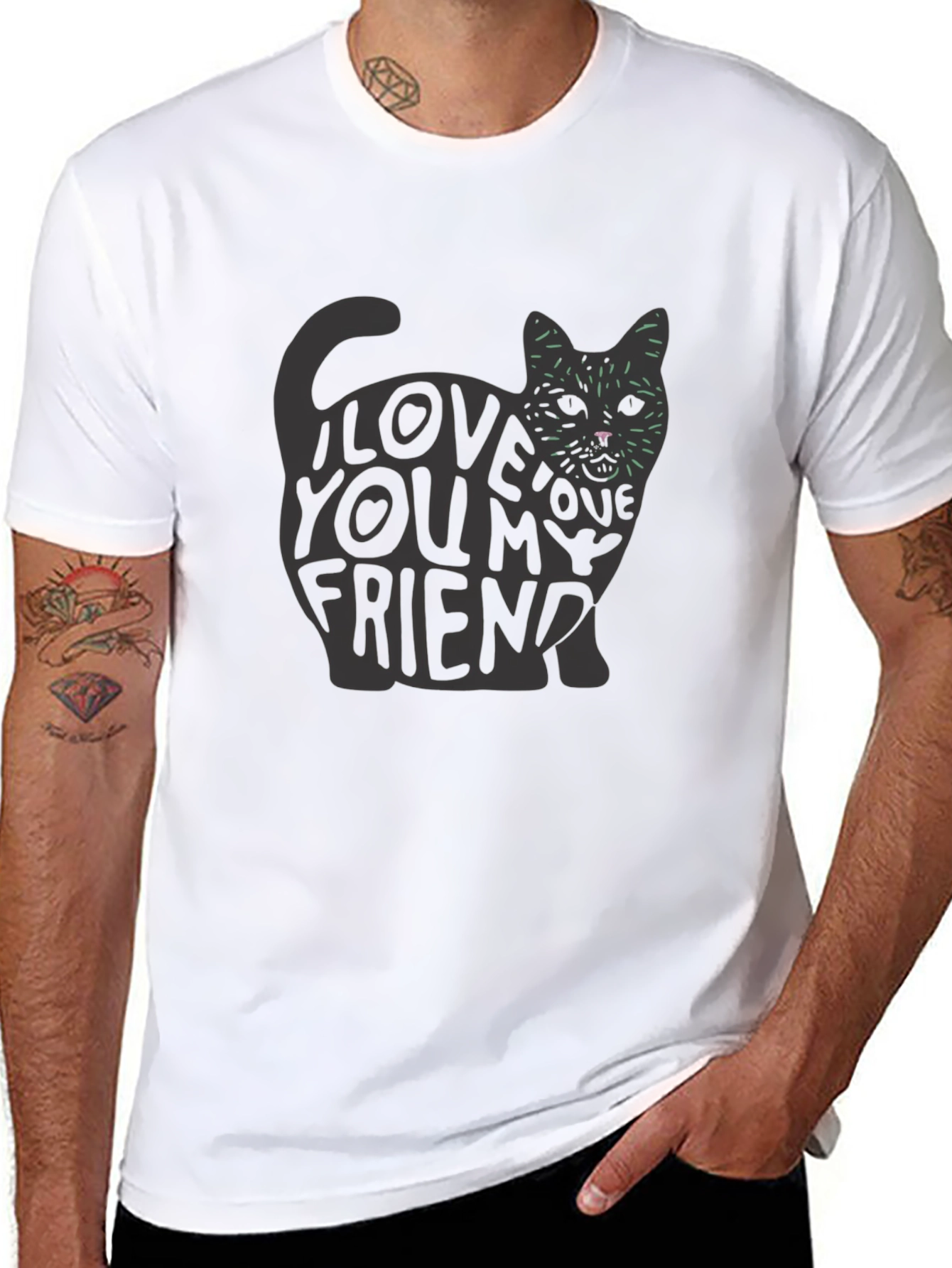 I Love You My Friend Cat Graphic T-Shirt