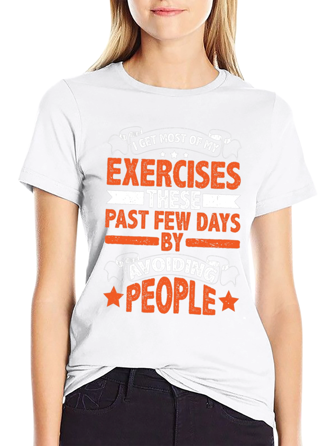 Funny Exercise Avoid People Graphic Tee