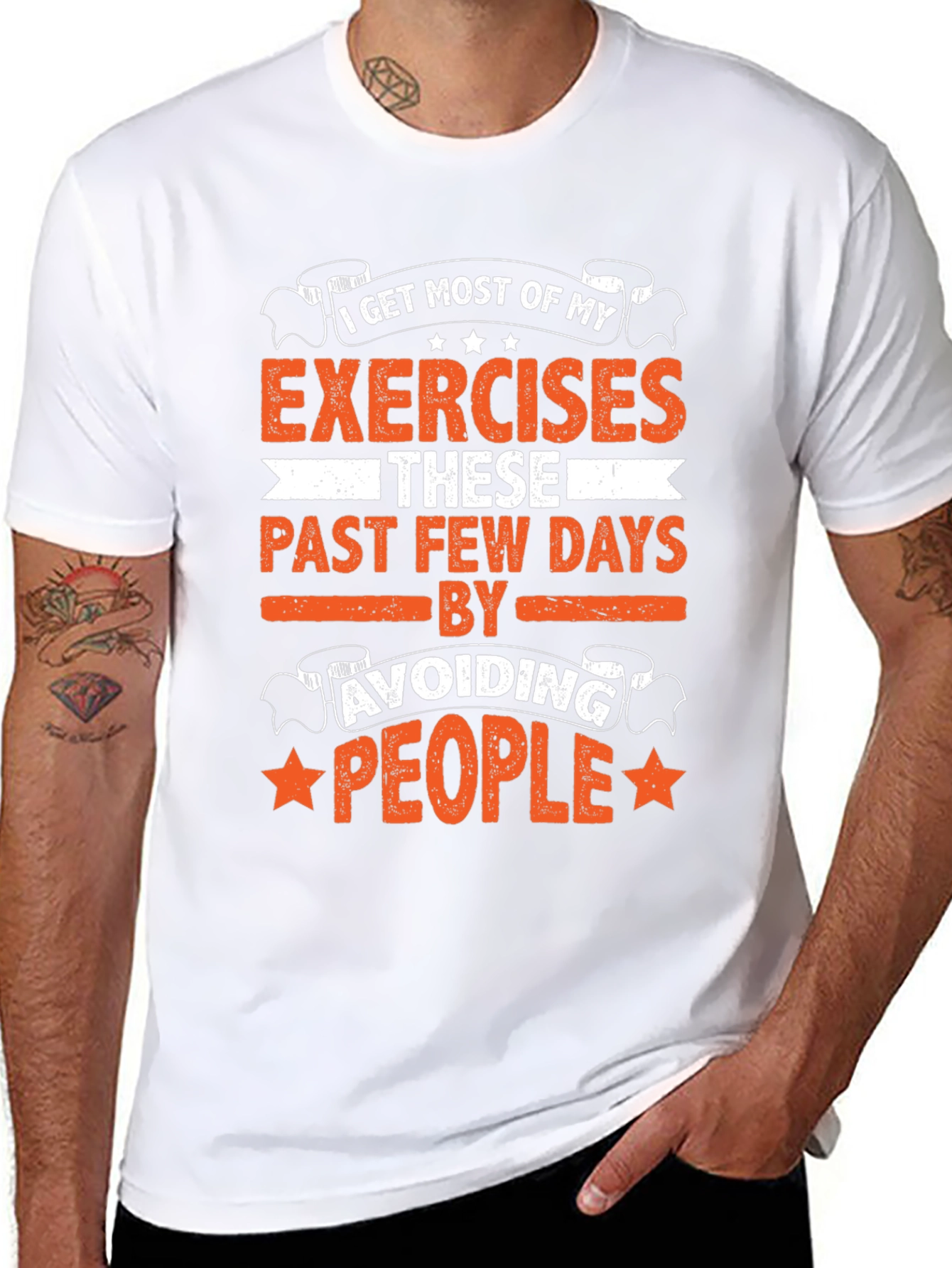 Funny Exercise Avoid People Graphic Tee