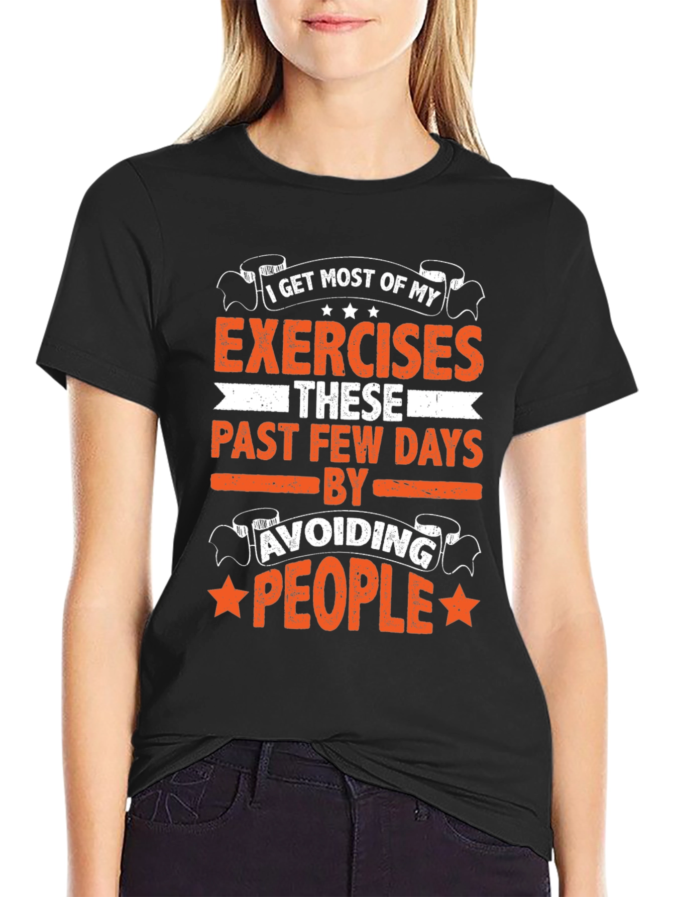 Funny Exercise Avoid People Graphic Tee