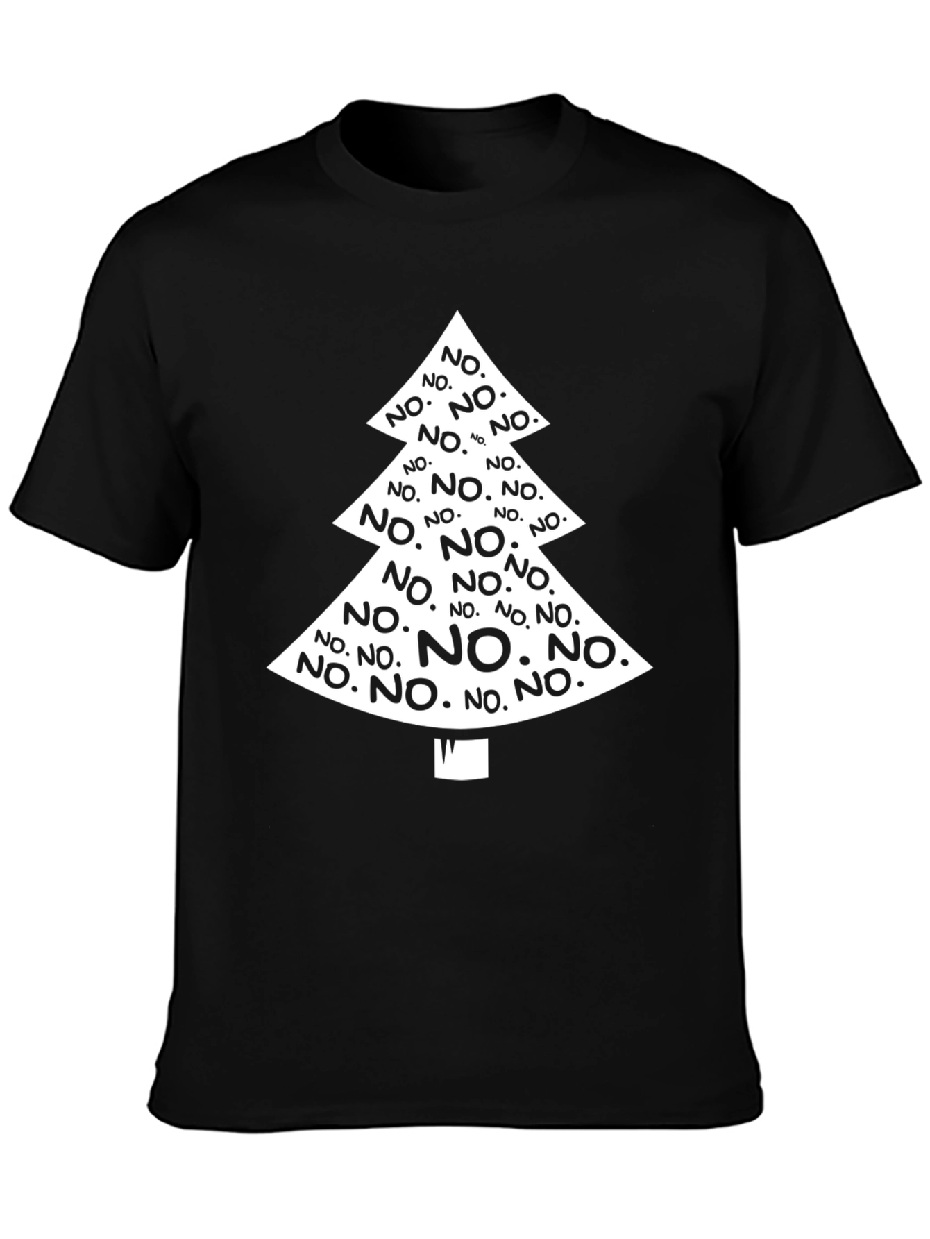 Novelty Christmas NO Tree Graphic Black T-Shirt