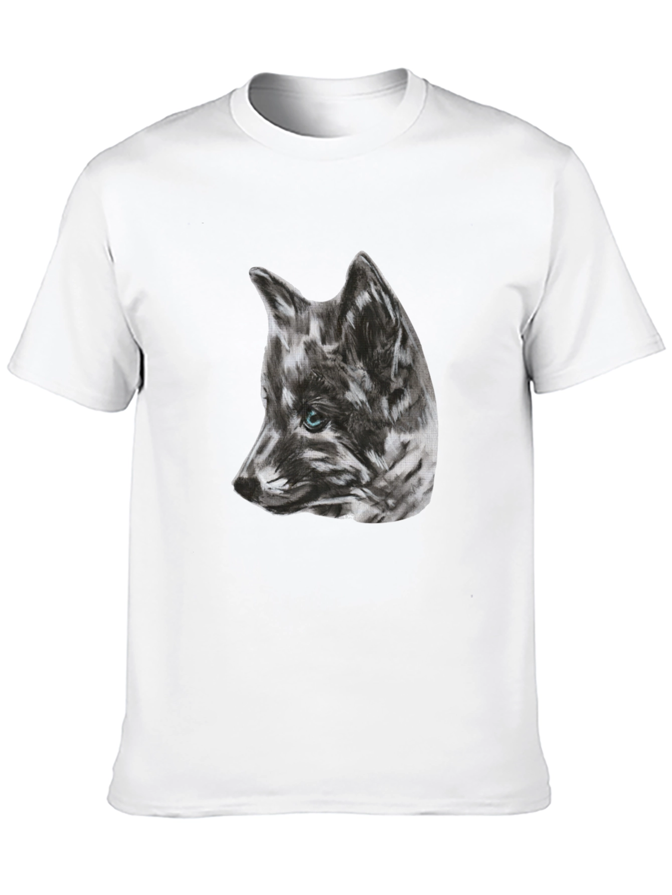 Wolf Sketch Graphic Black T-Shirt