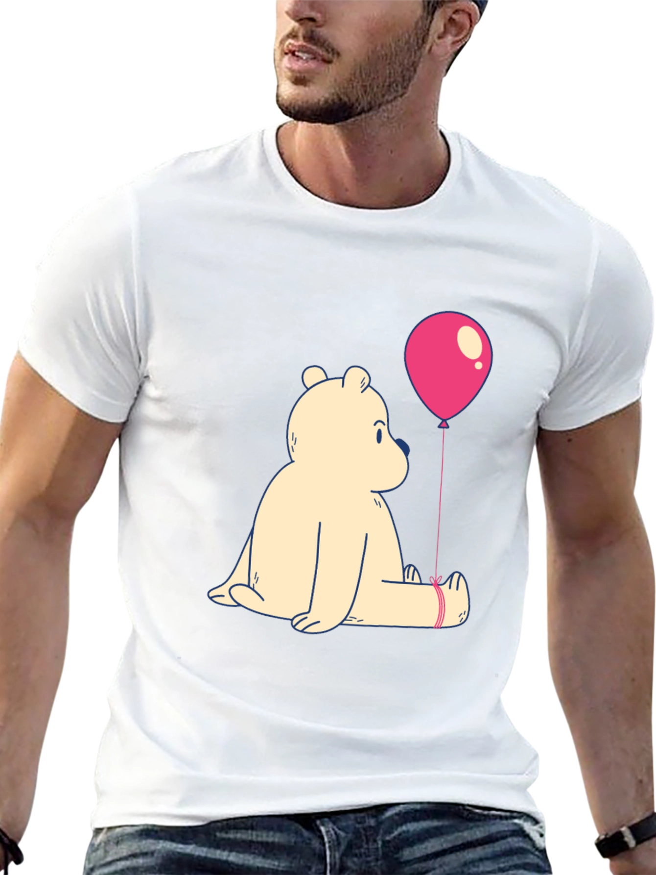 Bear With Balloon Graphic T-Shirt