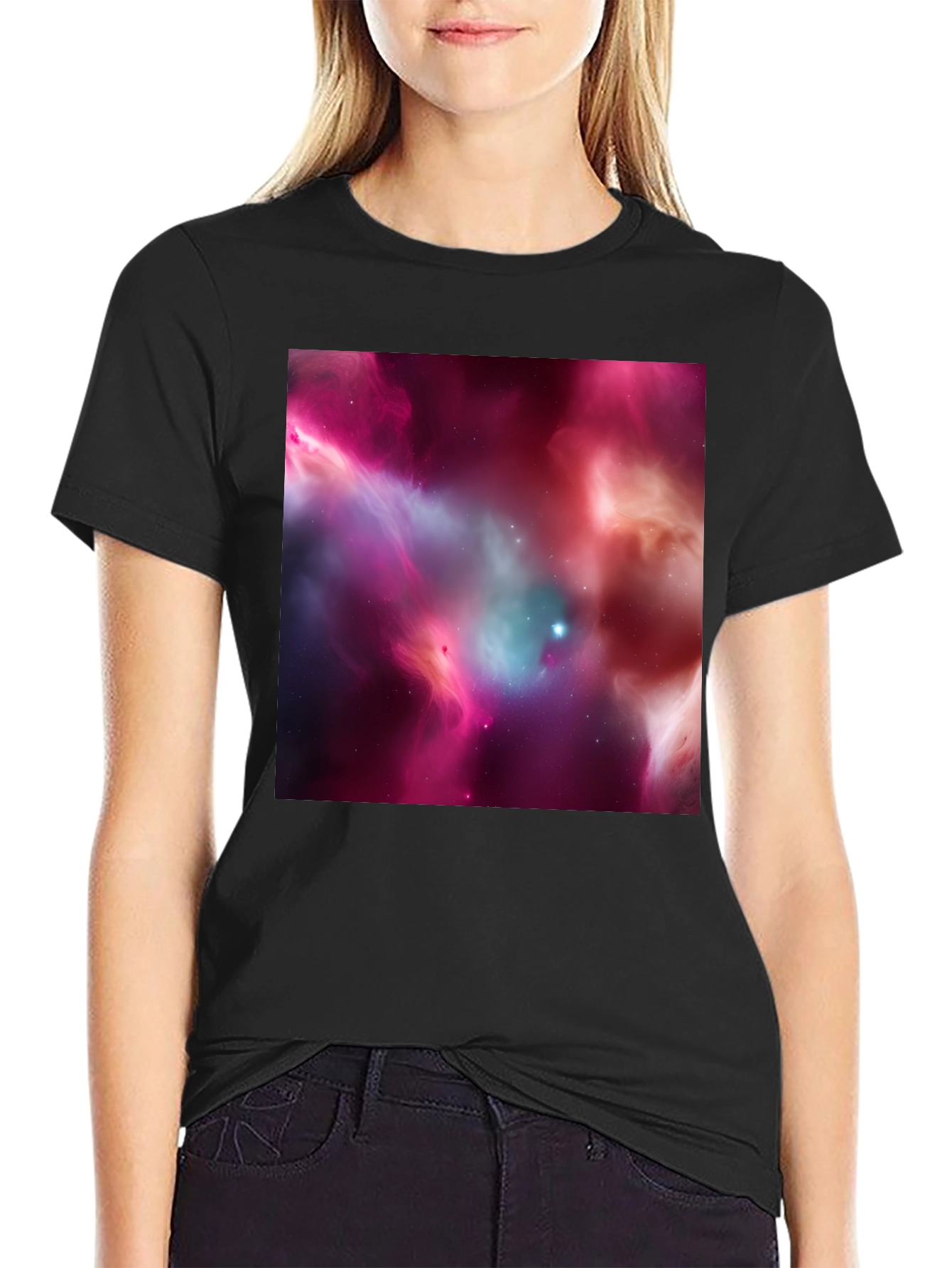 Cosmic Nebula Black T-Shirt