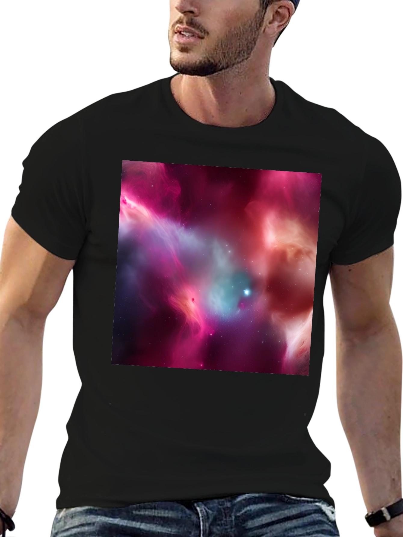 Cosmic Nebula Black T-Shirt