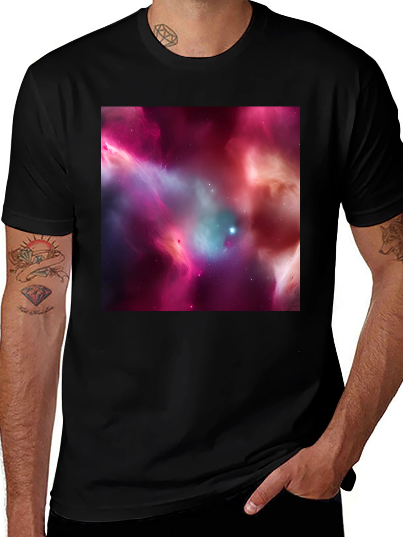 Cosmic Nebula Black T-Shirt