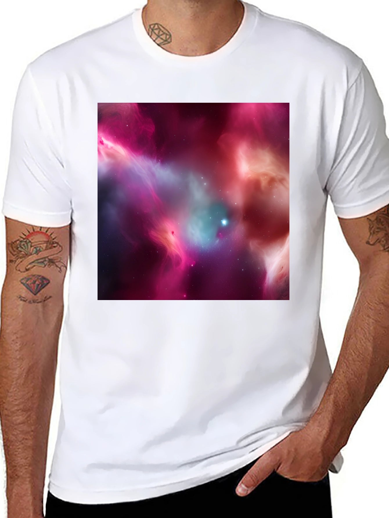 Cosmic Nebula Black T-Shirt