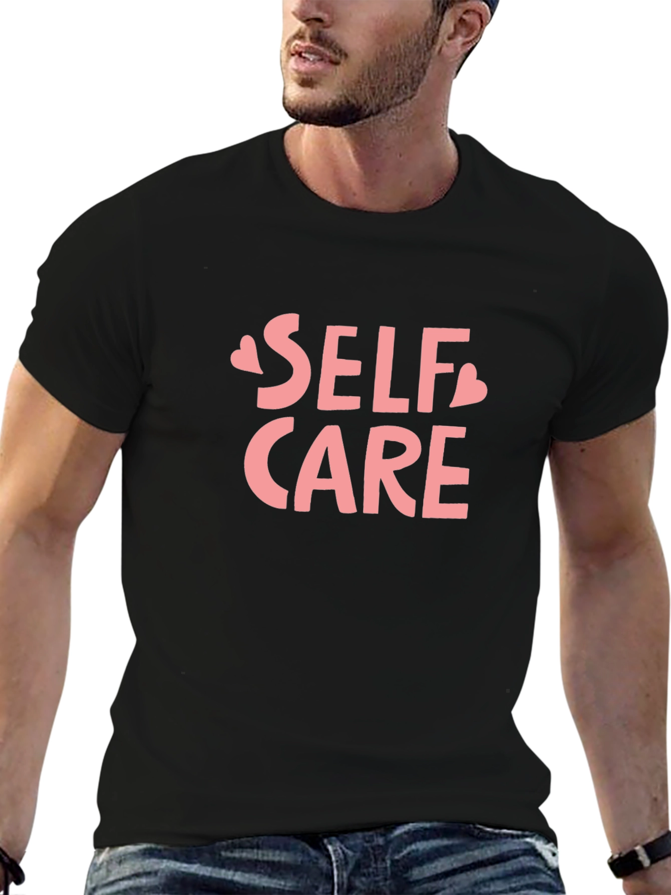 Self Care Heart Graphic Black T-Shirt