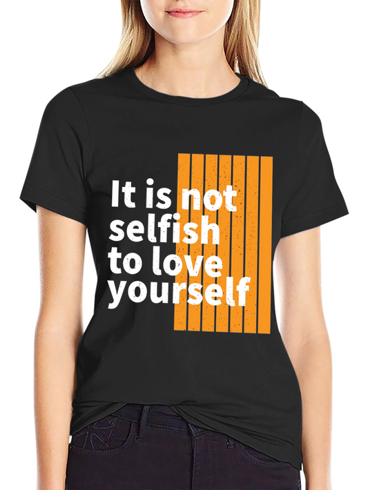 Self-Love Graphic Tee - Trendy Black T-Shirt