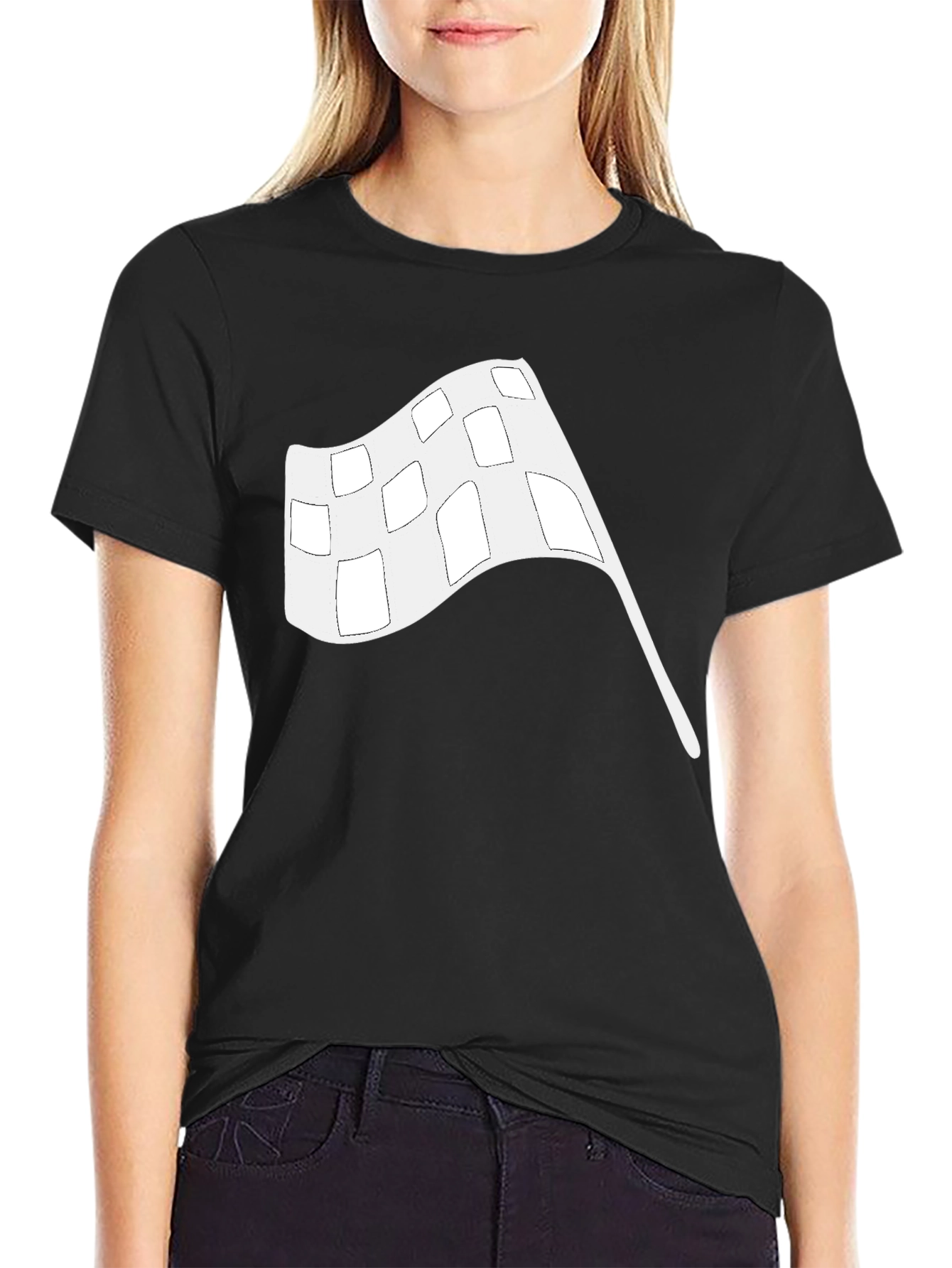 Black Racing Flag Graphic Tee