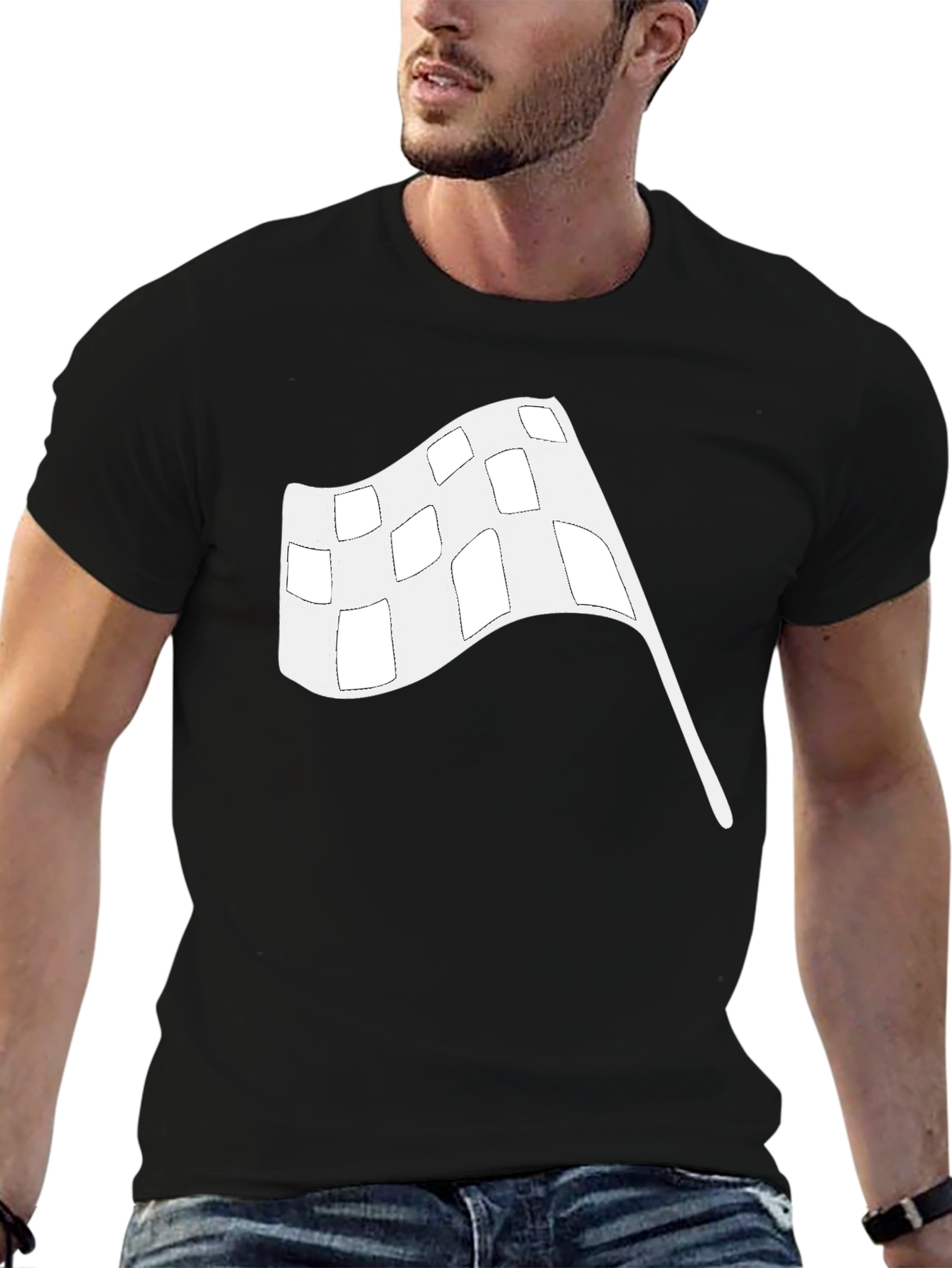 Black Racing Flag Graphic Tee