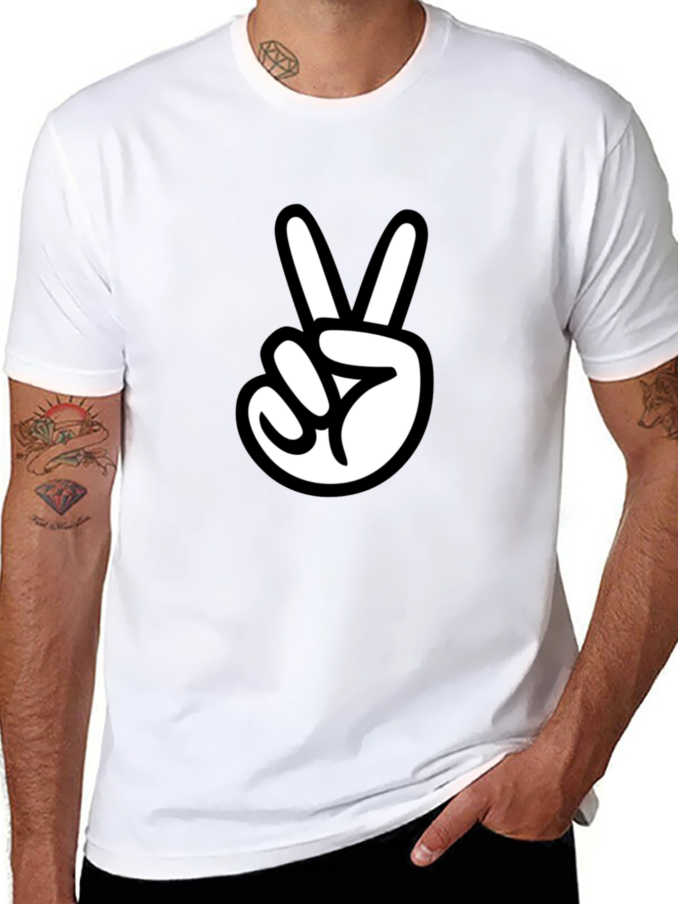 Peace Sign Graphic Tee - Stylish Casual Wear