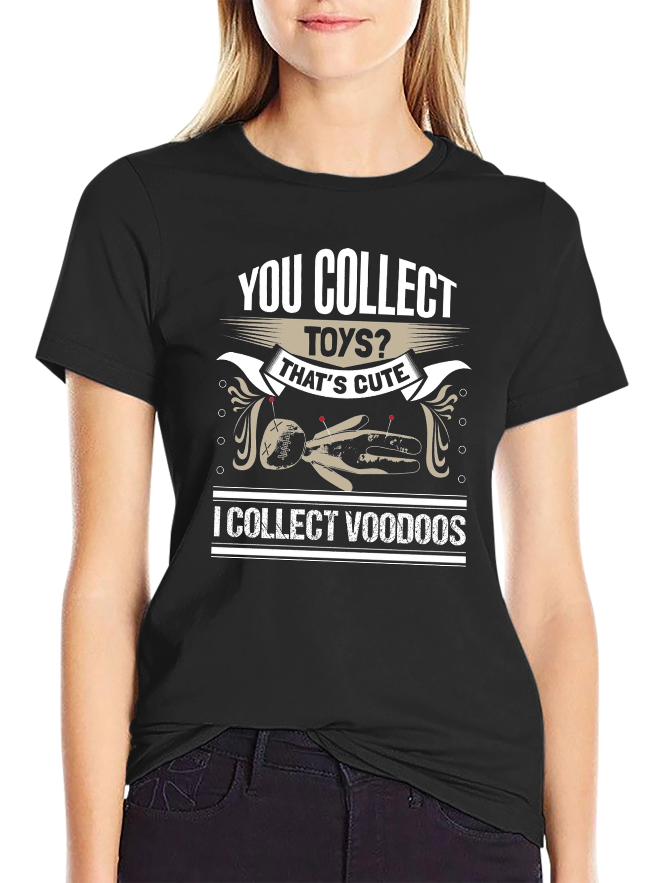 You Collect Toys? Voodoo Doll Graphic T-Shirt