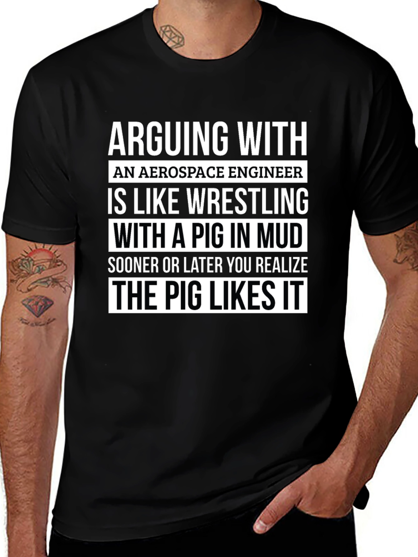 Aerospace Engineer Pig Wrestling T-Shirt