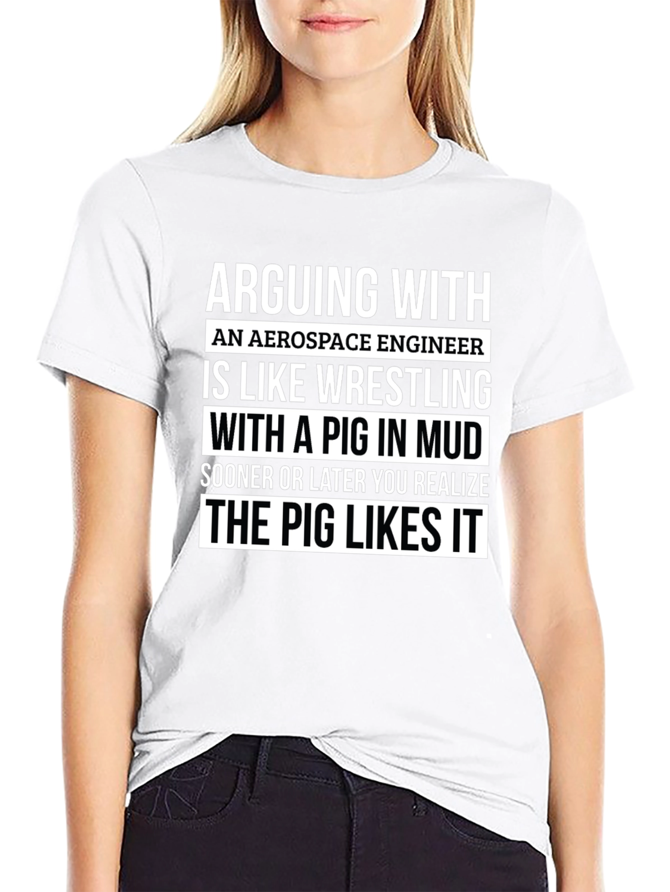 Aerospace Engineer Pig Wrestling T-Shirt