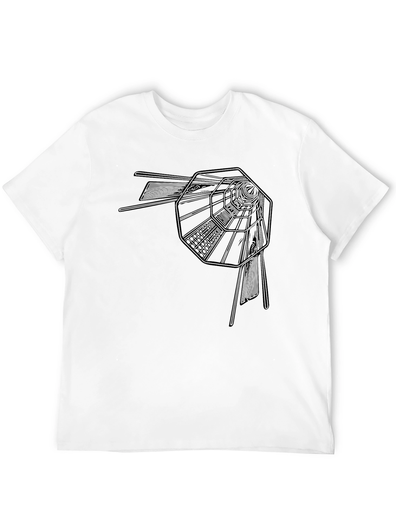 Retro Sci-Fi Tunnel Black Graphic Tee