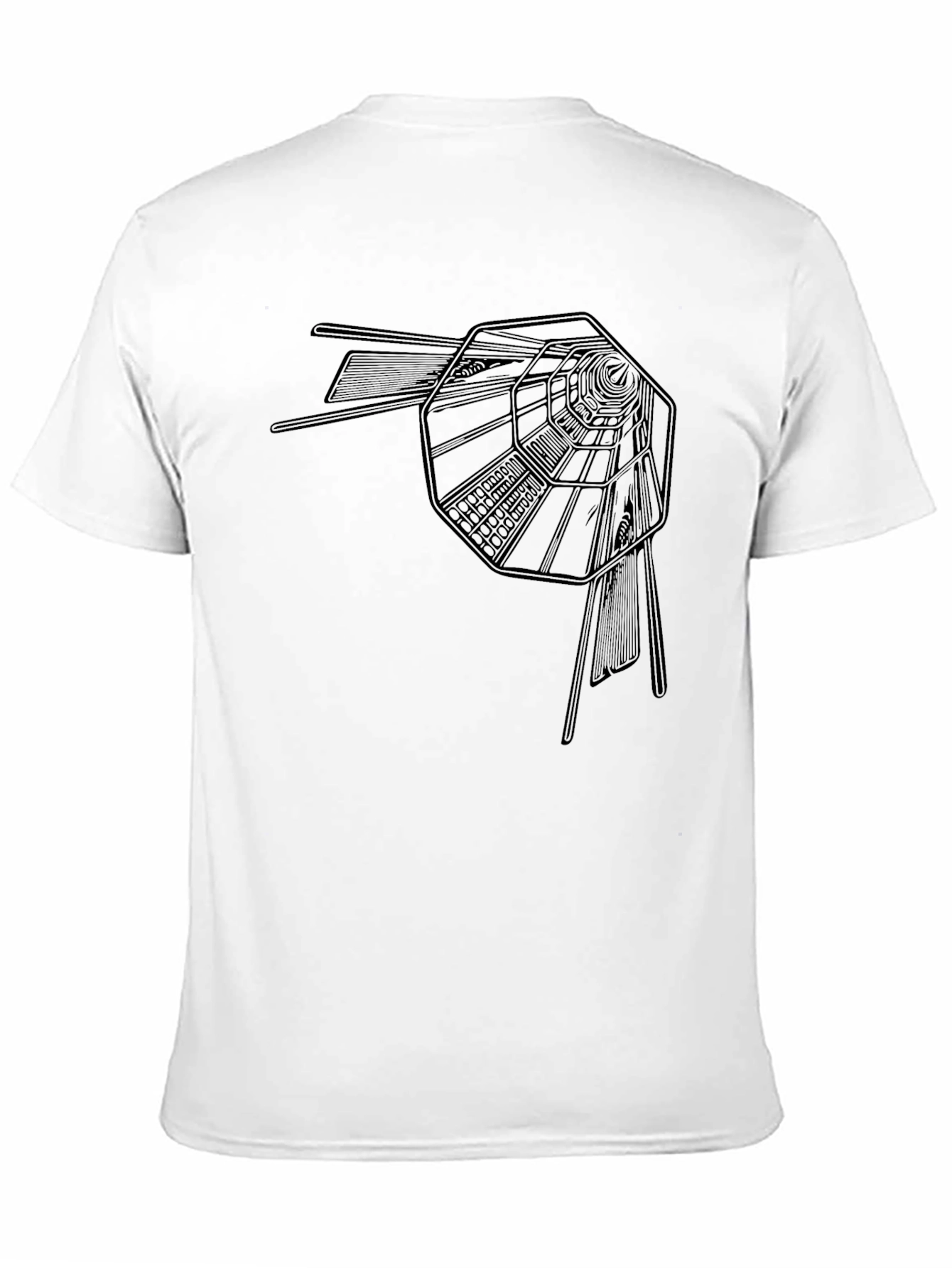 Retro Sci-Fi Tunnel Black Graphic Tee