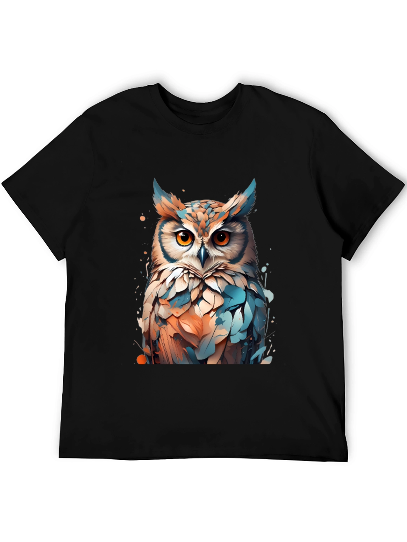 Owl Art Graphic T-Shirt - Unisex Black Tee