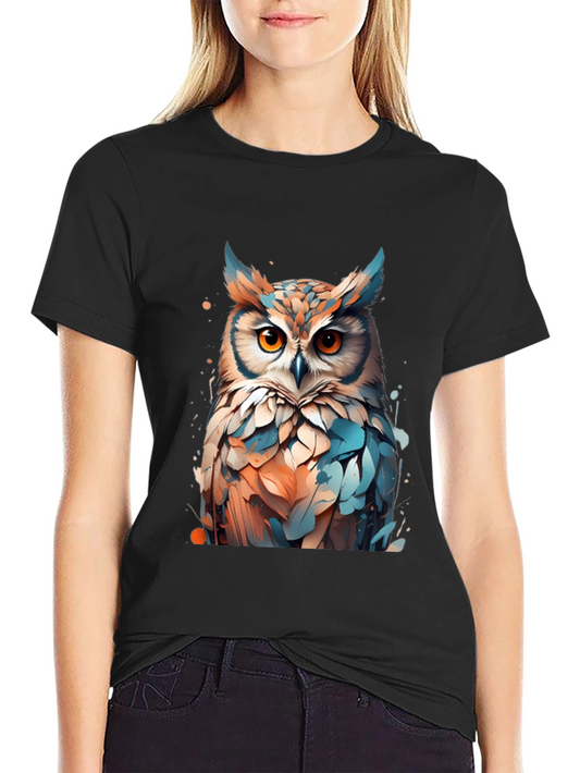 Owl Art Graphic T-Shirt - Unisex Black Tee