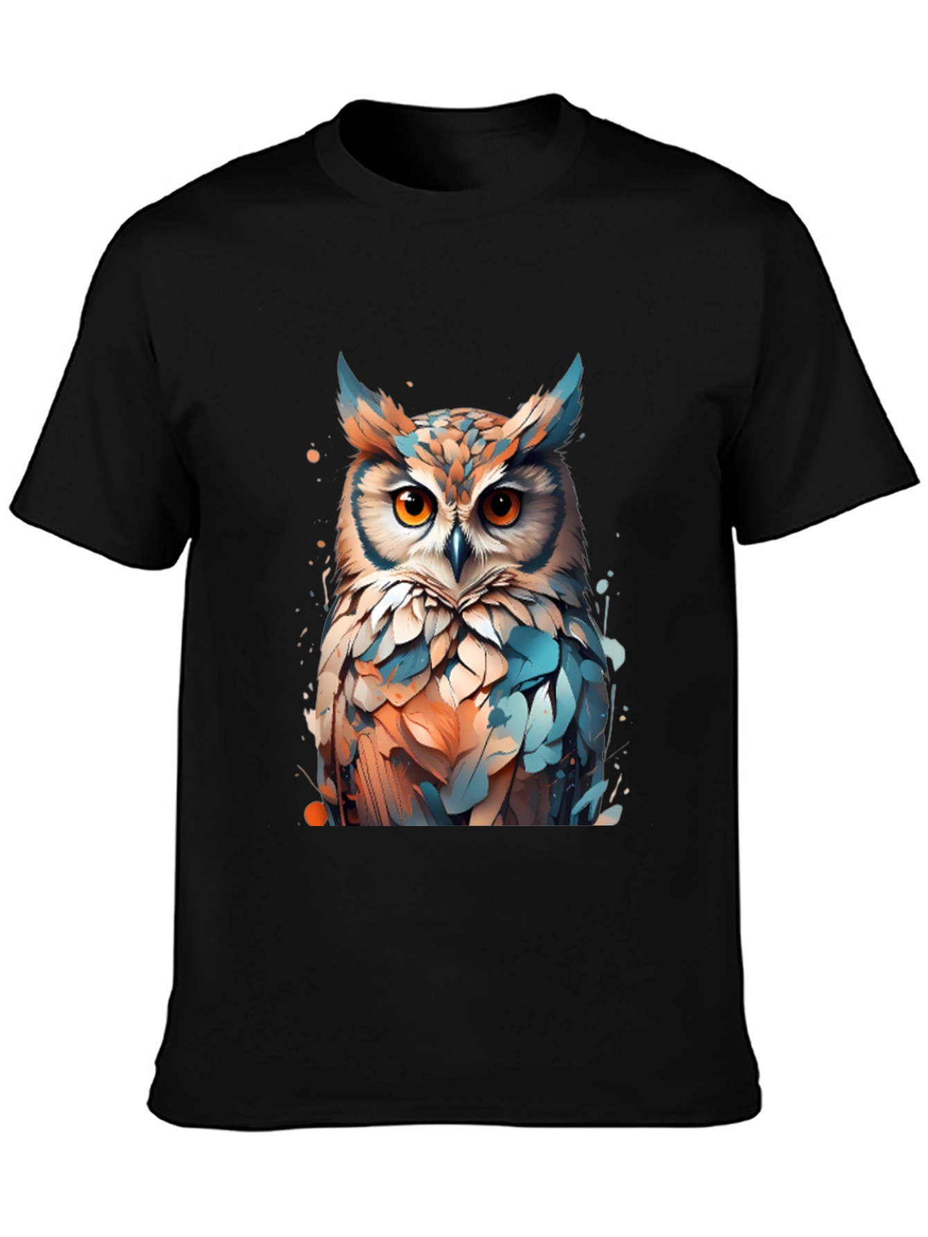 Owl Art Graphic T-Shirt - Unisex Black Tee