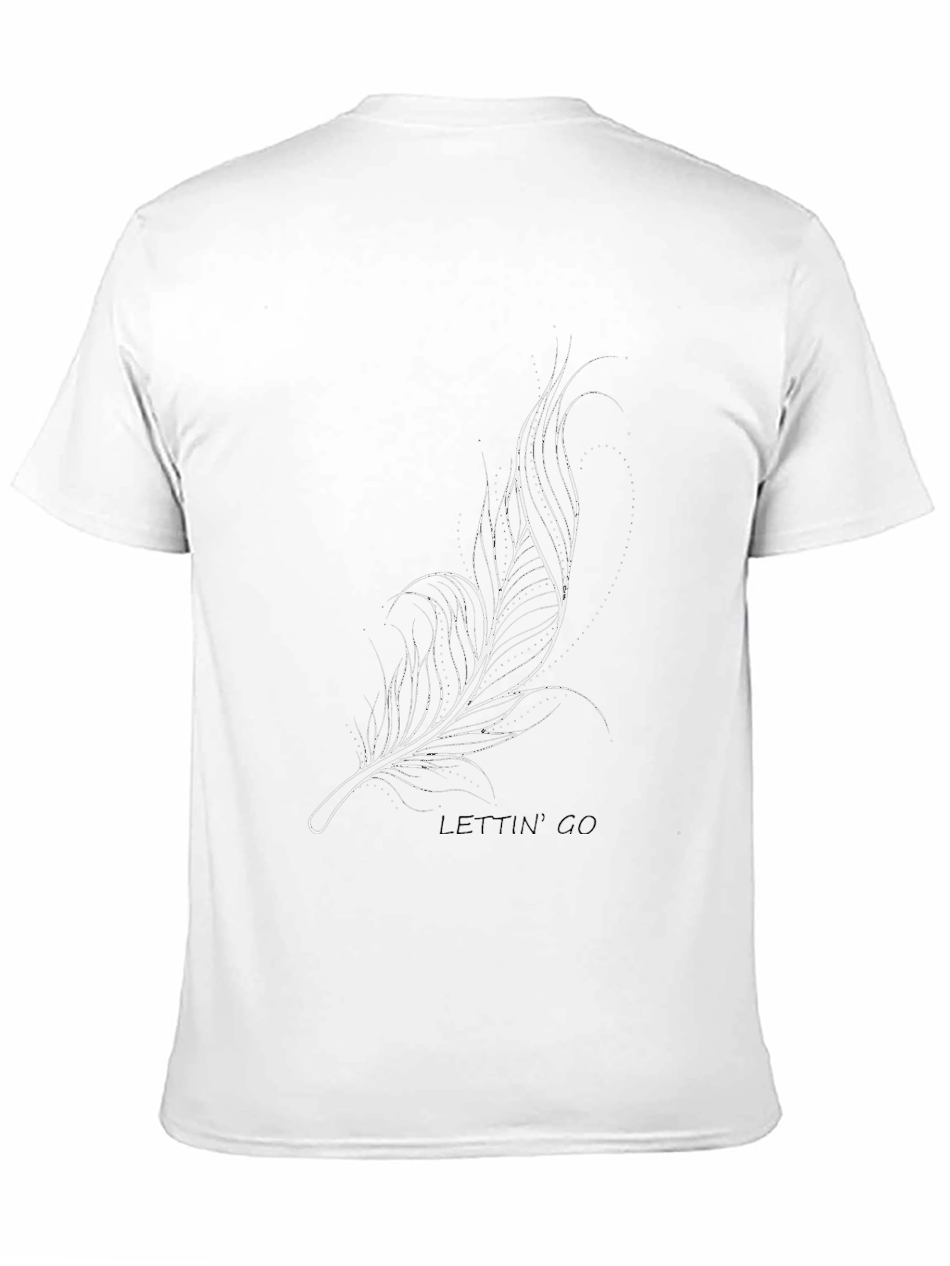 Feather Print Black T-Shirt - Let Go