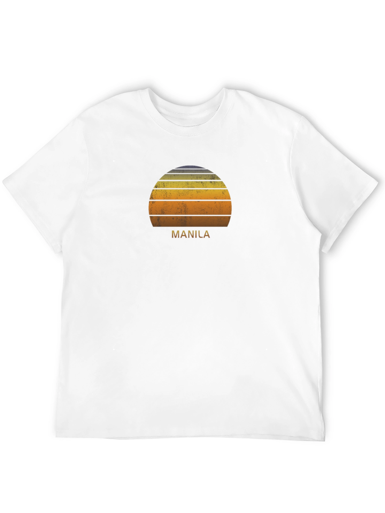 Manila Sunset Graphic Tee - Retro Style Black T-Shirt
