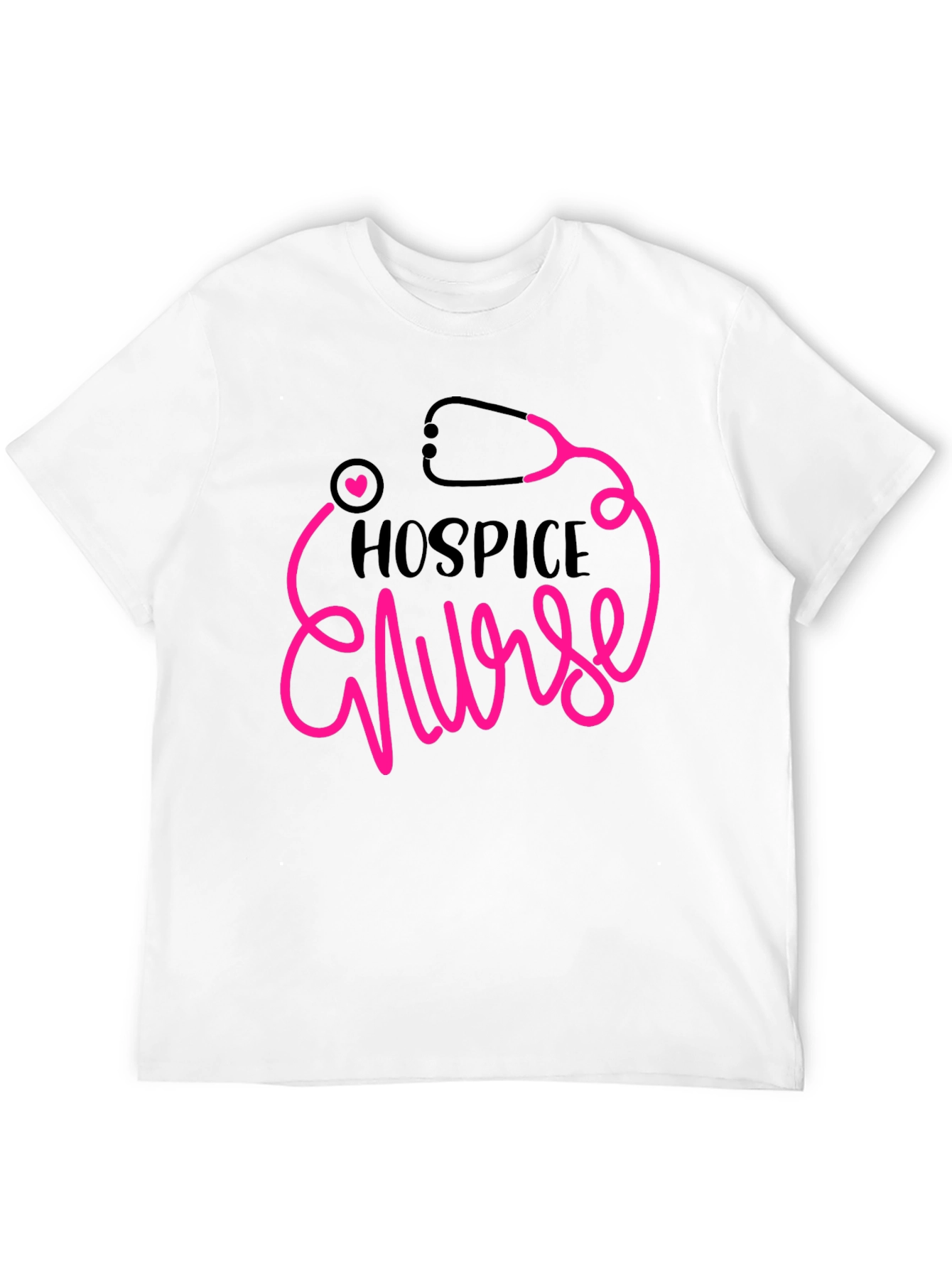 Hospice Nurse Graphic Tee - Heartbeat Stethoscope Design