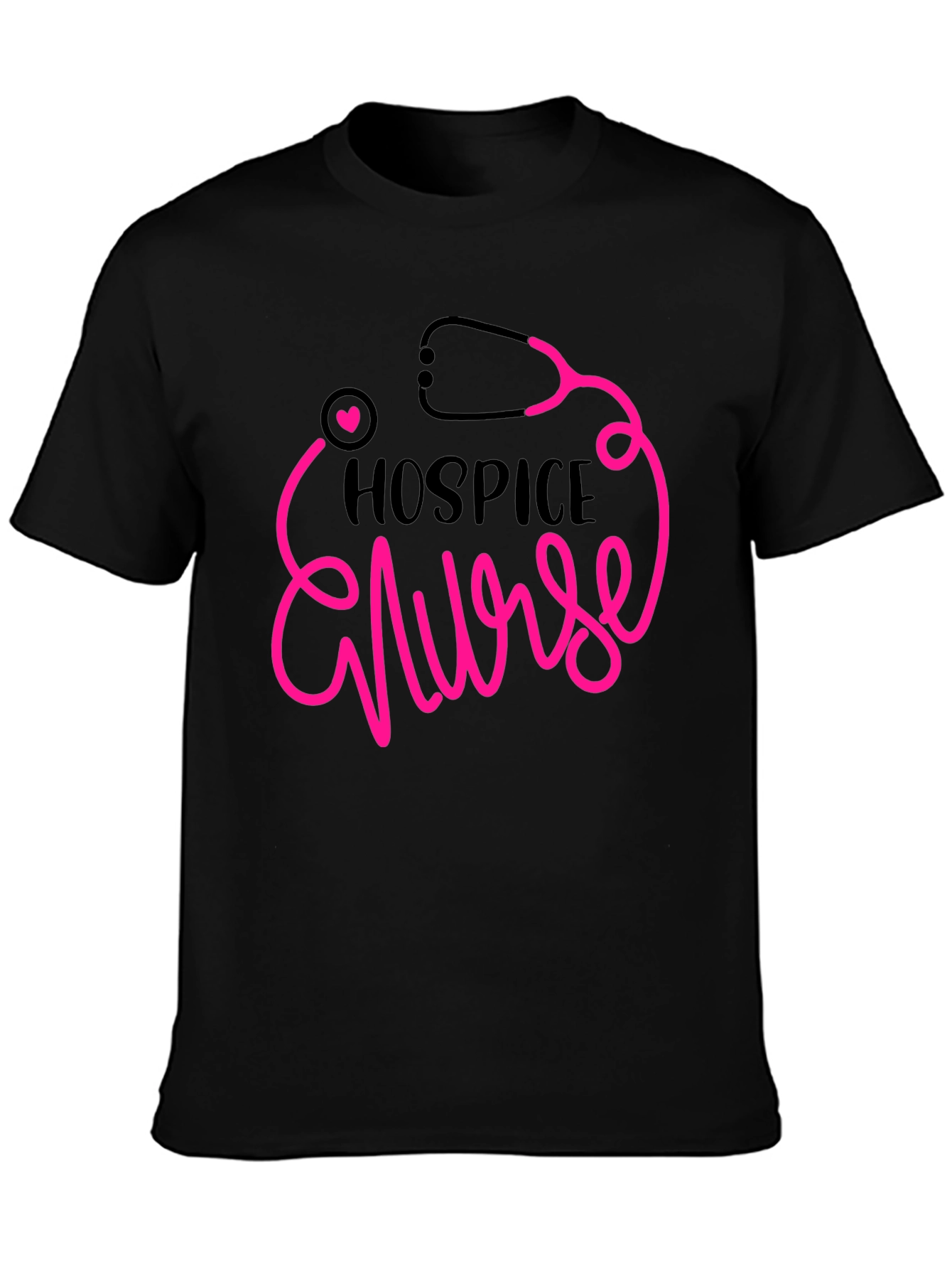 Hospice Nurse Graphic Tee - Heartbeat Stethoscope Design