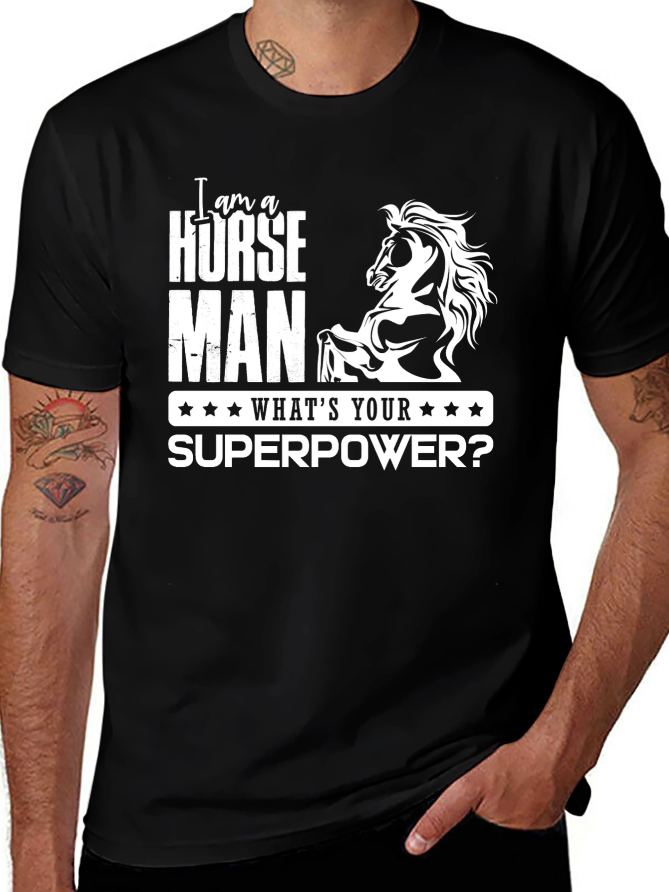 Horse Man Superpower Graphic Tee