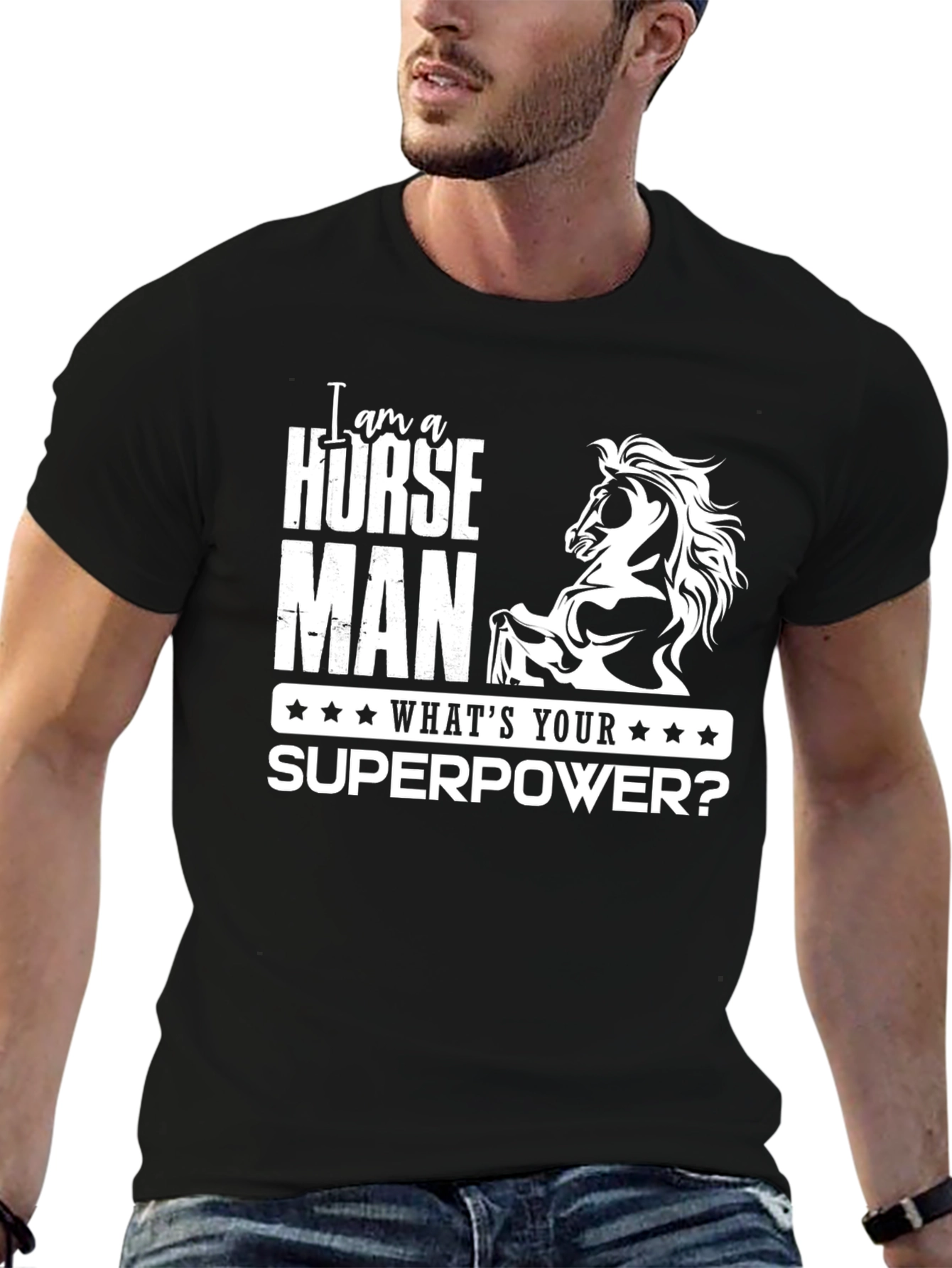 Horse Man Superpower Graphic Tee