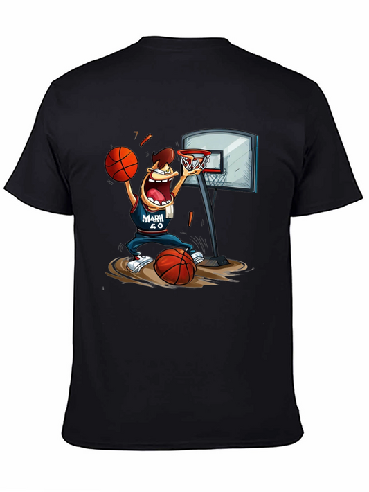 Basketball Cartoon Graphic T-Shirt