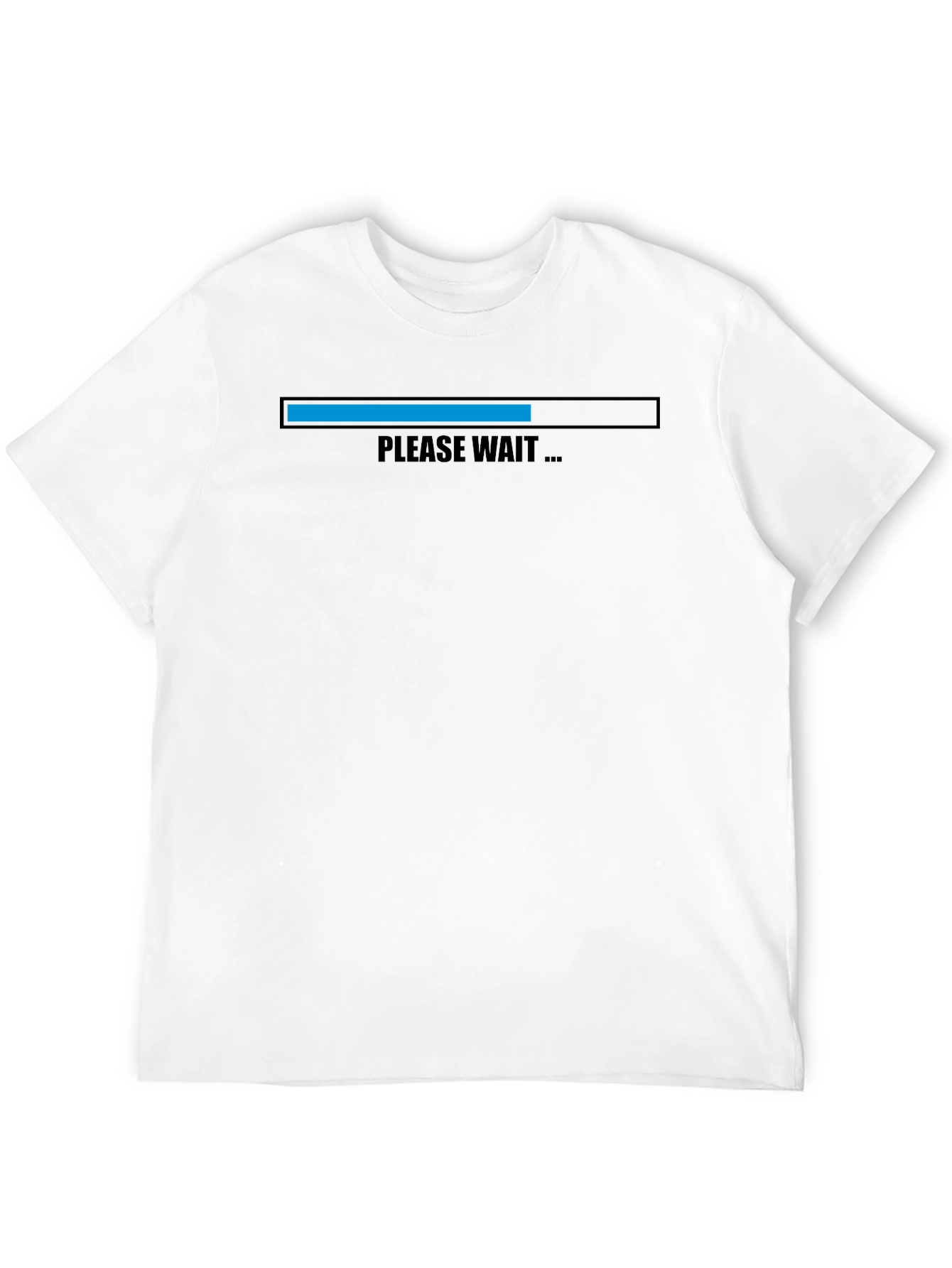 Mens Black Please Wait Graphic Tee