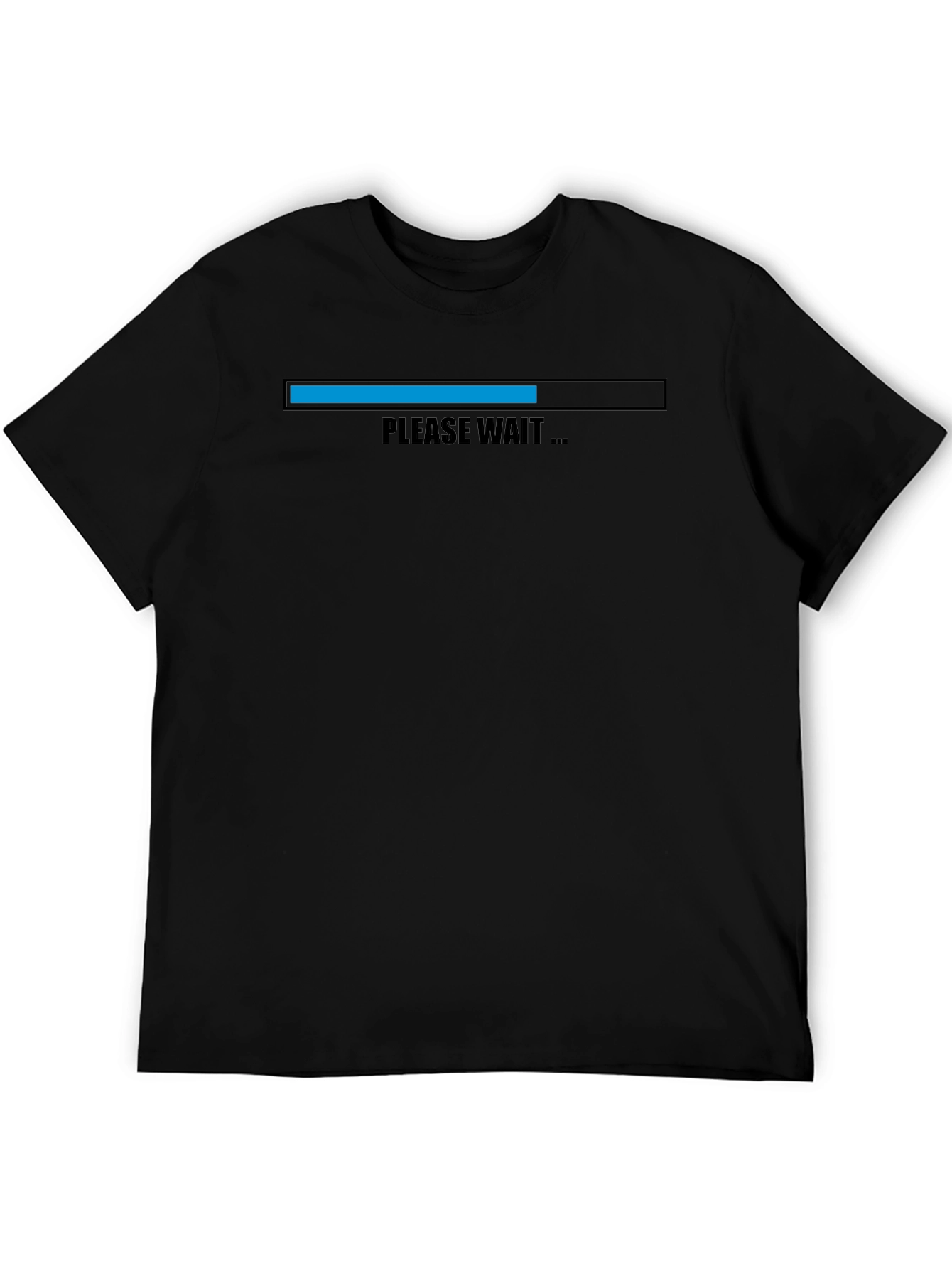 Mens Black Please Wait Graphic Tee