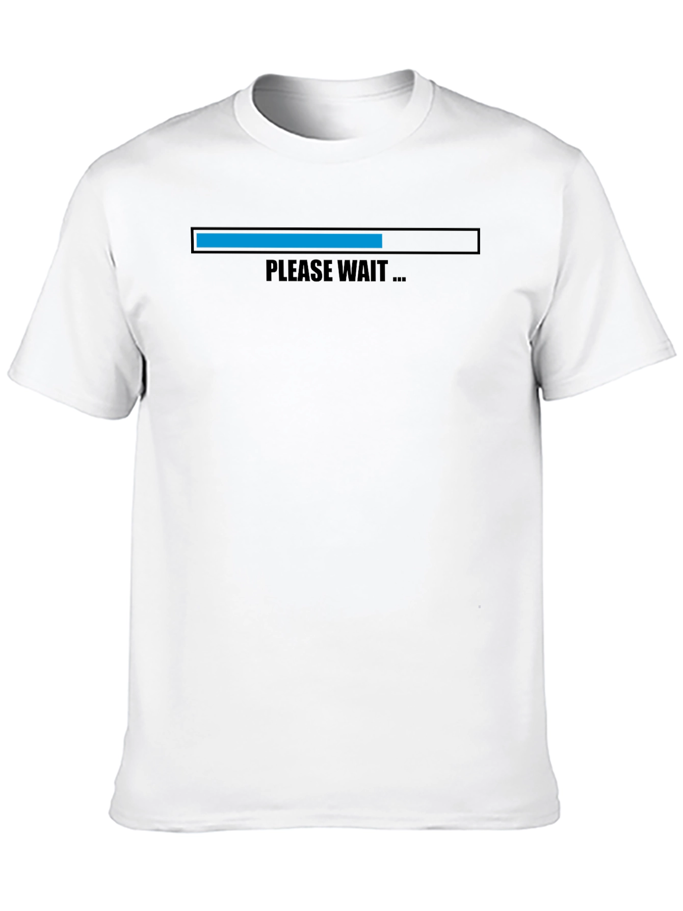 Mens Black Please Wait Graphic Tee