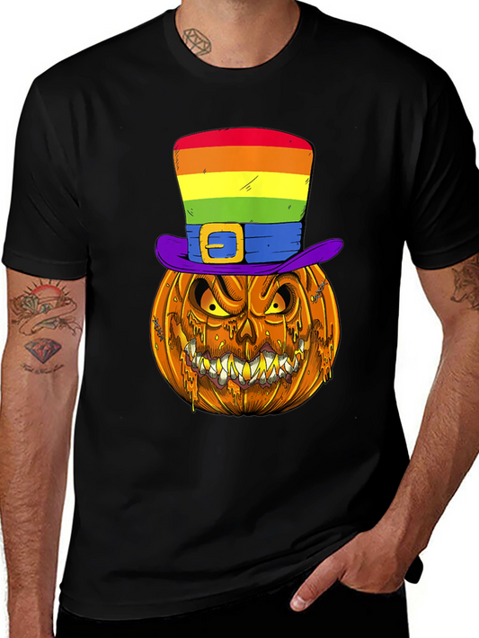 Pumpkin Halloween T-Shirt with Rainbow Hat