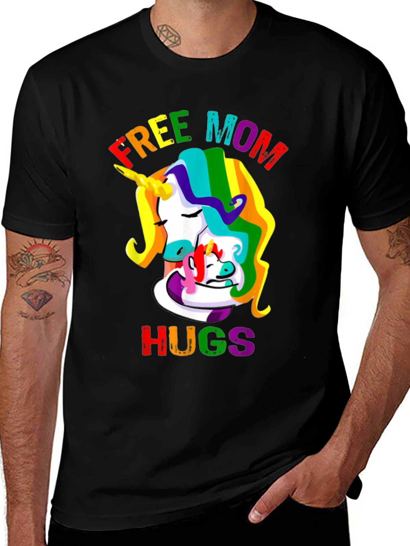 Free Mom Hugs Unicorn Pride T-Shirt