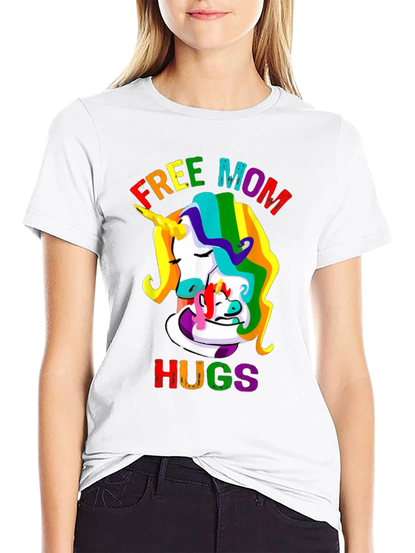 Free Mom Hugs Unicorn Pride T-Shirt